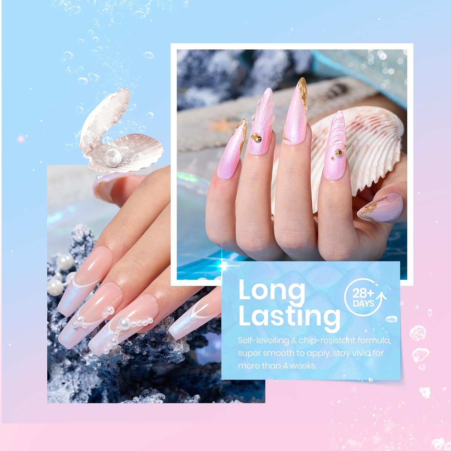 image:imageBeetles Cat Eye Gel Nail Polish Set Gilded Street 6 Colors Fall Gel Polish Glitter Gel Nail Kit Brown Red Gold Green 3D Shimmer Effect Soak Off UV DIY Salon Nail Art Fall Manicure Gift for WomenA Pearl Mixed Finishes Mermaid Legend