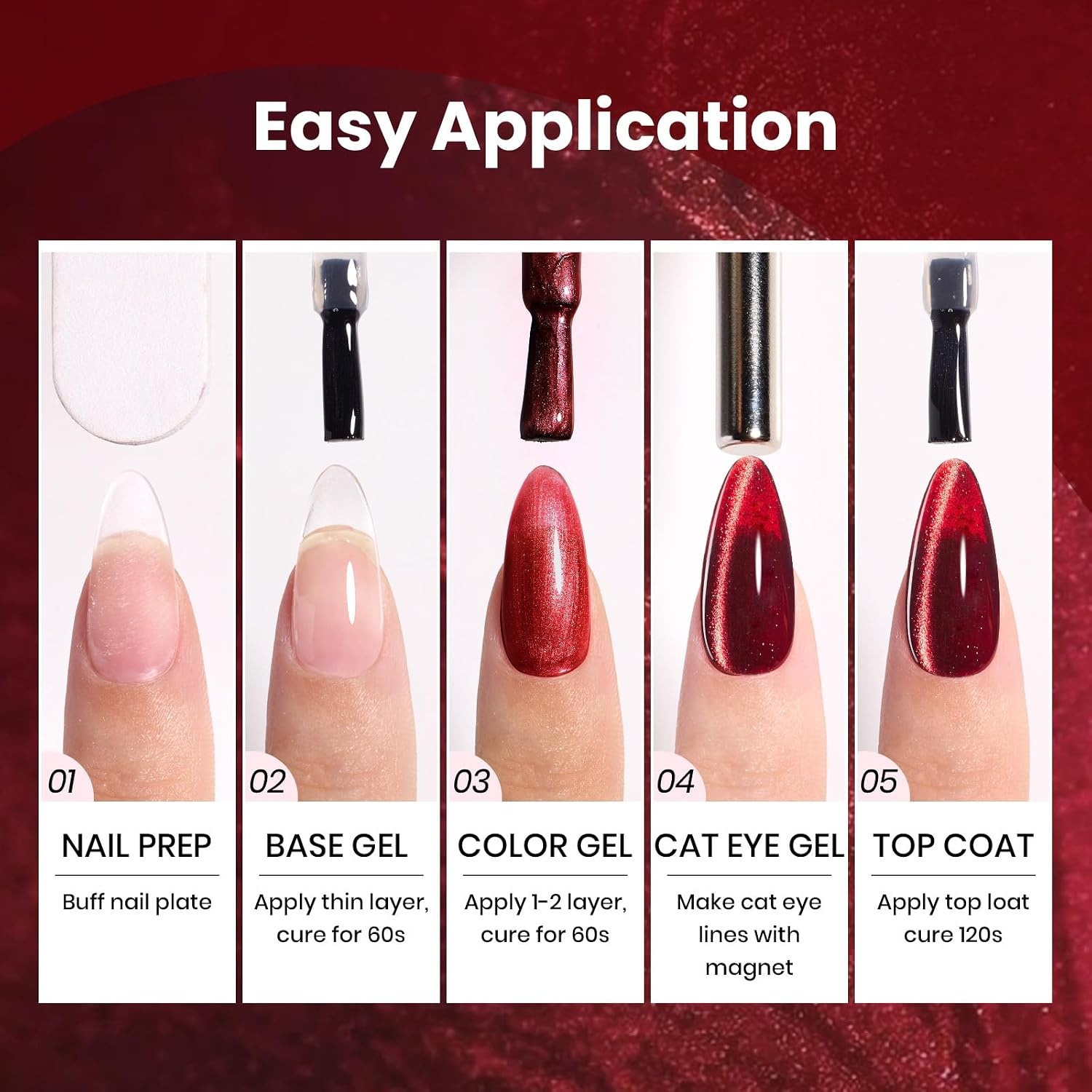 image:imageBeetles Cat Eye Gel Nail Polish Set Gilded Street 6 Colors Fall Gel Polish Glitter Gel Nail Kit Brown Red Gold Green 3D Shimmer Effect Soak Off UV DIY Salon Nail Art Fall Manicure Gift for WomenC Glassy Mixed Finishes Jewel Parade