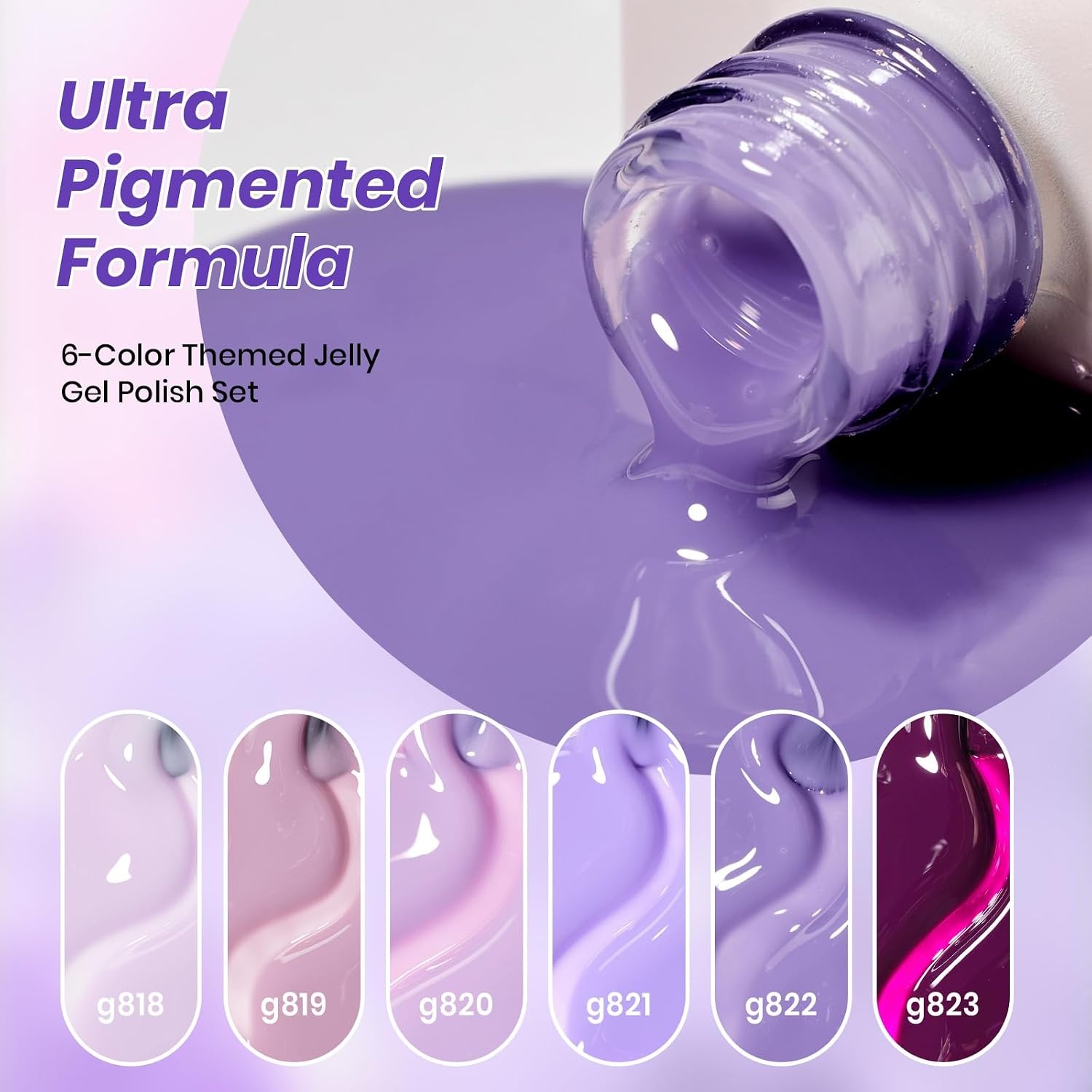 image:imageBeetles Cat Eye Gel Nail Polish Set Gilded Street 6 Colors Fall Gel Polish Glitter Gel Nail Kit Brown Red Gold Green 3D Shimmer Effect Soak Off UV DIY Salon Nail Art Fall Manicure Gift for WomenA Sheer Purple Amethyst Realm