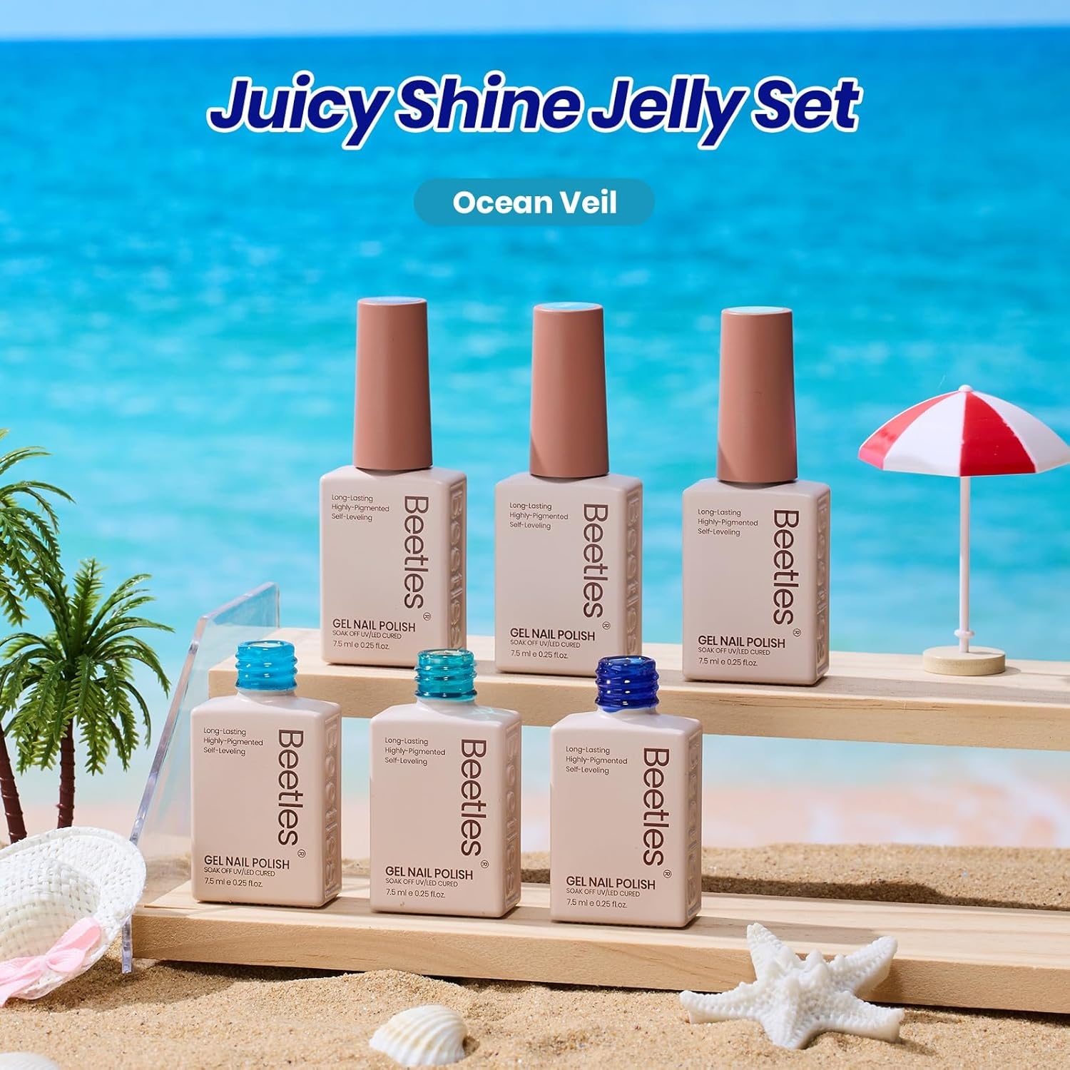 image:imageBeetles Cat Eye Gel Nail Polish Set Gilded Street 6 Colors Fall Gel Polish Glitter Gel Nail Kit Brown Red Gold Green 3D Shimmer Effect Soak Off UV DIY Salon Nail Art Fall Manicure Gift for WomenD Sheer Blue Ocean Veil