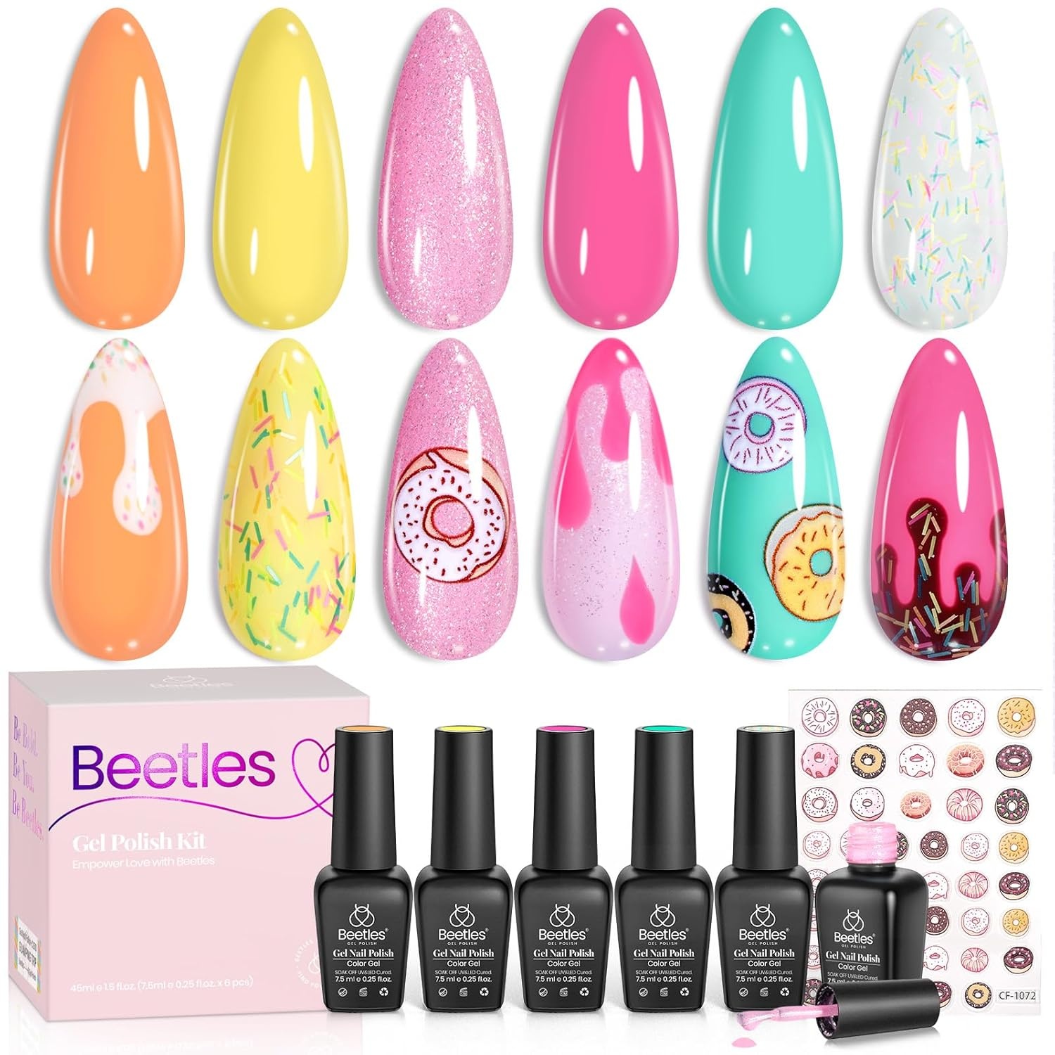 image:imageBeetles Cat Eye Gel Nail Polish Set Gilded Street 6 Colors Fall Gel Polish Glitter Gel Nail Kit Brown Red Gold Green 3D Shimmer Effect Soak Off UV DIY Salon Nail Art Fall Manicure Gift for WomenD Mixed Finishes Summer Ice Cream