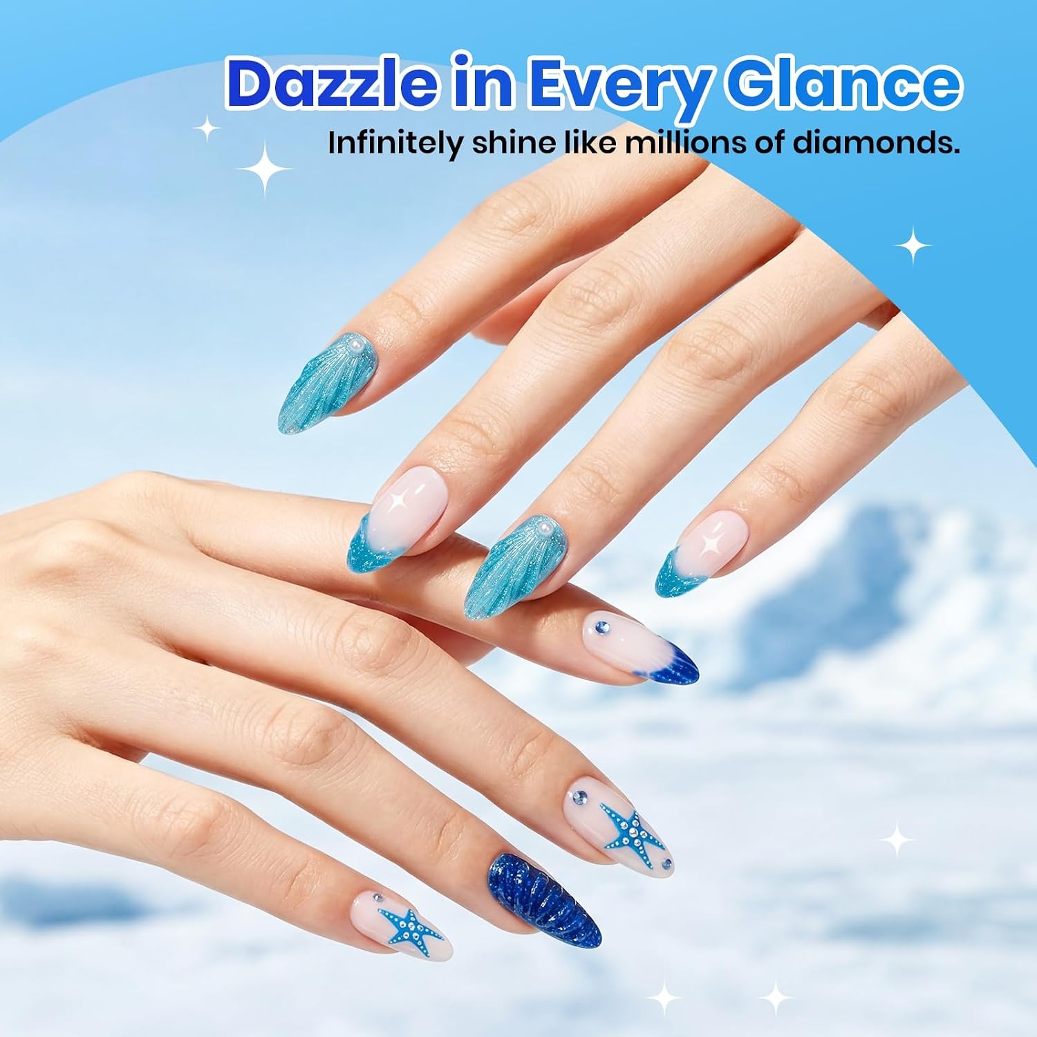 image:imageBeetles Cat Eye Gel Nail Polish Set Gilded Street 6 Colors Fall Gel Polish Glitter Gel Nail Kit Brown Red Gold Green 3D Shimmer Effect Soak Off UV DIY Salon Nail Art Fall Manicure Gift for WomenD Flakie Blue Glacier Diamond