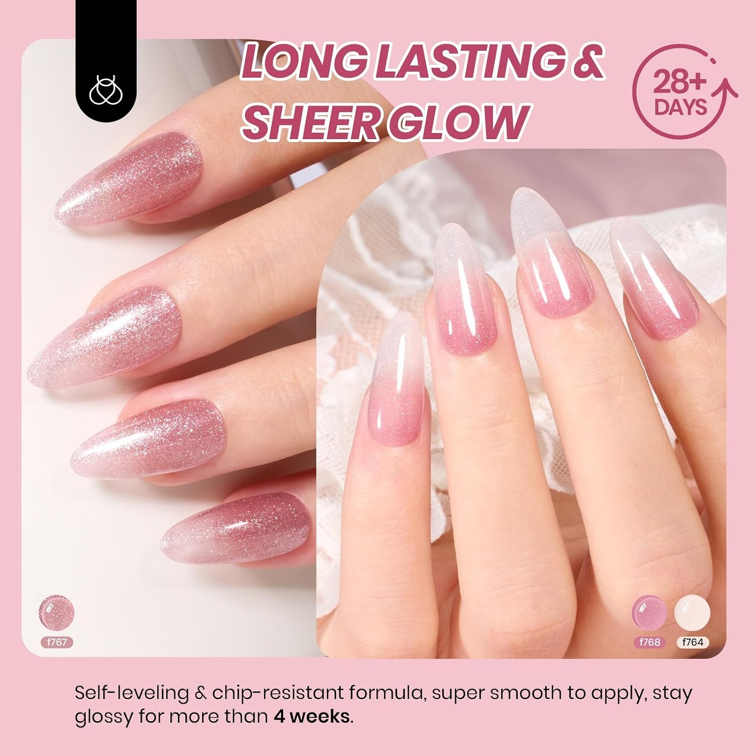 image:imageBeetles Cat Eye Gel Nail Polish Set Gilded Street 6 Colors Fall Gel Polish Glitter Gel Nail Kit Brown Red Gold Green 3D Shimmer Effect Soak Off UV DIY Salon Nail Art Fall Manicure Gift for WomenA Sheer Pink Faded Rose