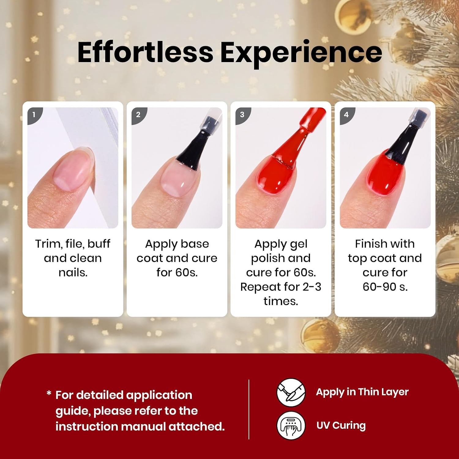 image:imageBeetles Cat Eye Gel Nail Polish Set Gilded Street 6 Colors Fall Gel Polish Glitter Gel Nail Kit Brown Red Gold Green 3D Shimmer Effect Soak Off UV DIY Salon Nail Art Fall Manicure Gift for Women000Holly Berries