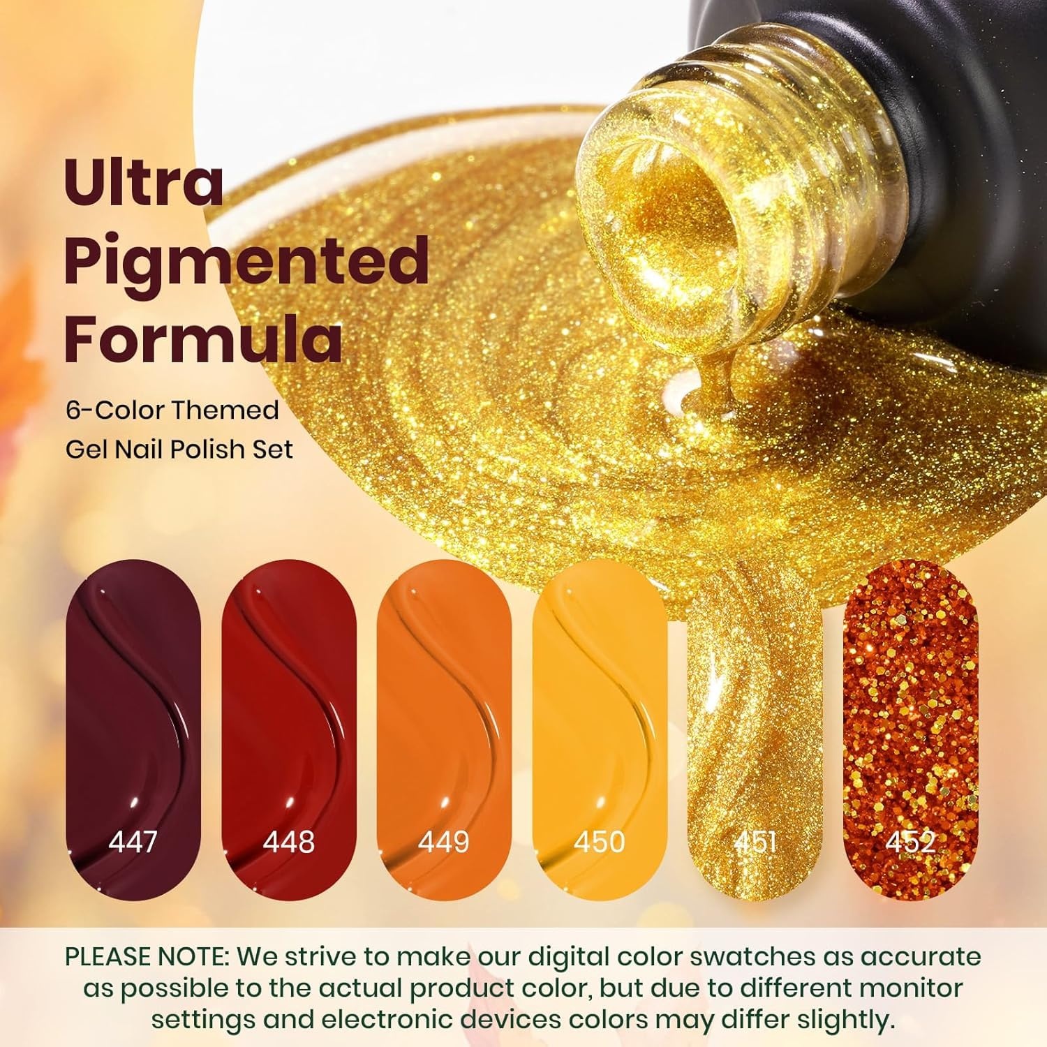 image:imageBeetles Cat Eye Gel Nail Polish Set Gilded Street 6 Colors Fall Gel Polish Glitter Gel Nail Kit Brown Red Gold Green 3D Shimmer Effect Soak Off UV DIY Salon Nail Art Fall Manicure Gift for WomenA Mixed Finishes Golden Blessing