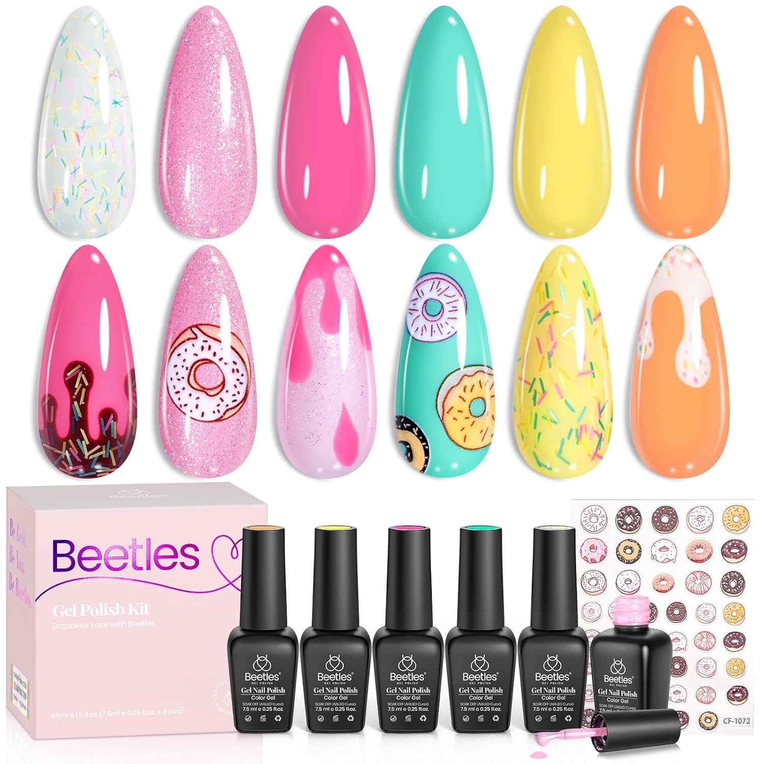 image:imageBeetles Cat Eye Gel Nail Polish Set Gilded Street 6 Colors Fall Gel Polish Glitter Gel Nail Kit Brown Red Gold Green 3D Shimmer Effect Soak Off UV DIY Salon Nail Art Fall Manicure Gift for WomenD Mixed Finishes Summer Ice Cream