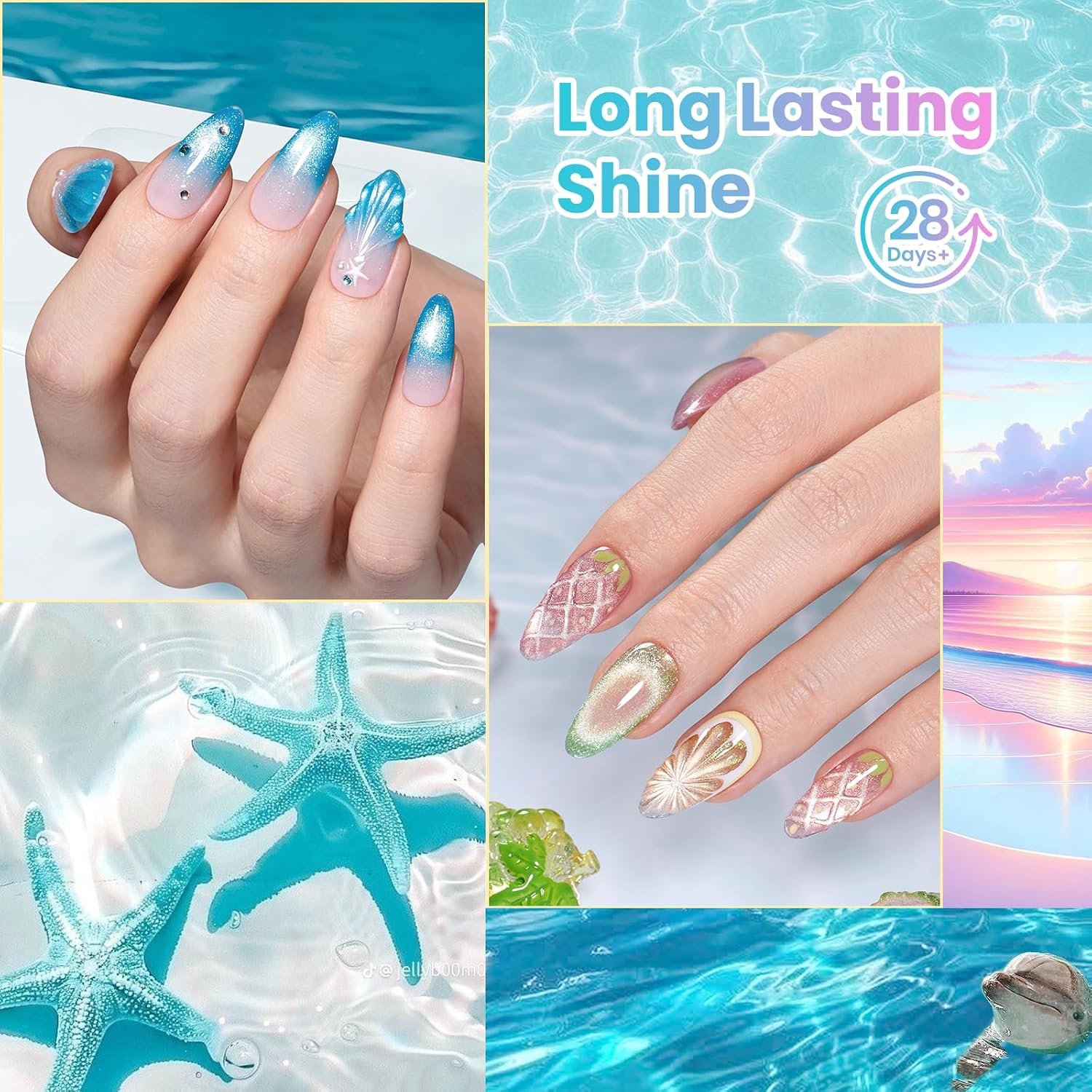 image:imageBeetles Cat Eye Gel Nail Polish Set Gilded Street 6 Colors Fall Gel Polish Glitter Gel Nail Kit Brown Red Gold Green 3D Shimmer Effect Soak Off UV DIY Salon Nail Art Fall Manicure Gift for WomenDream Coast