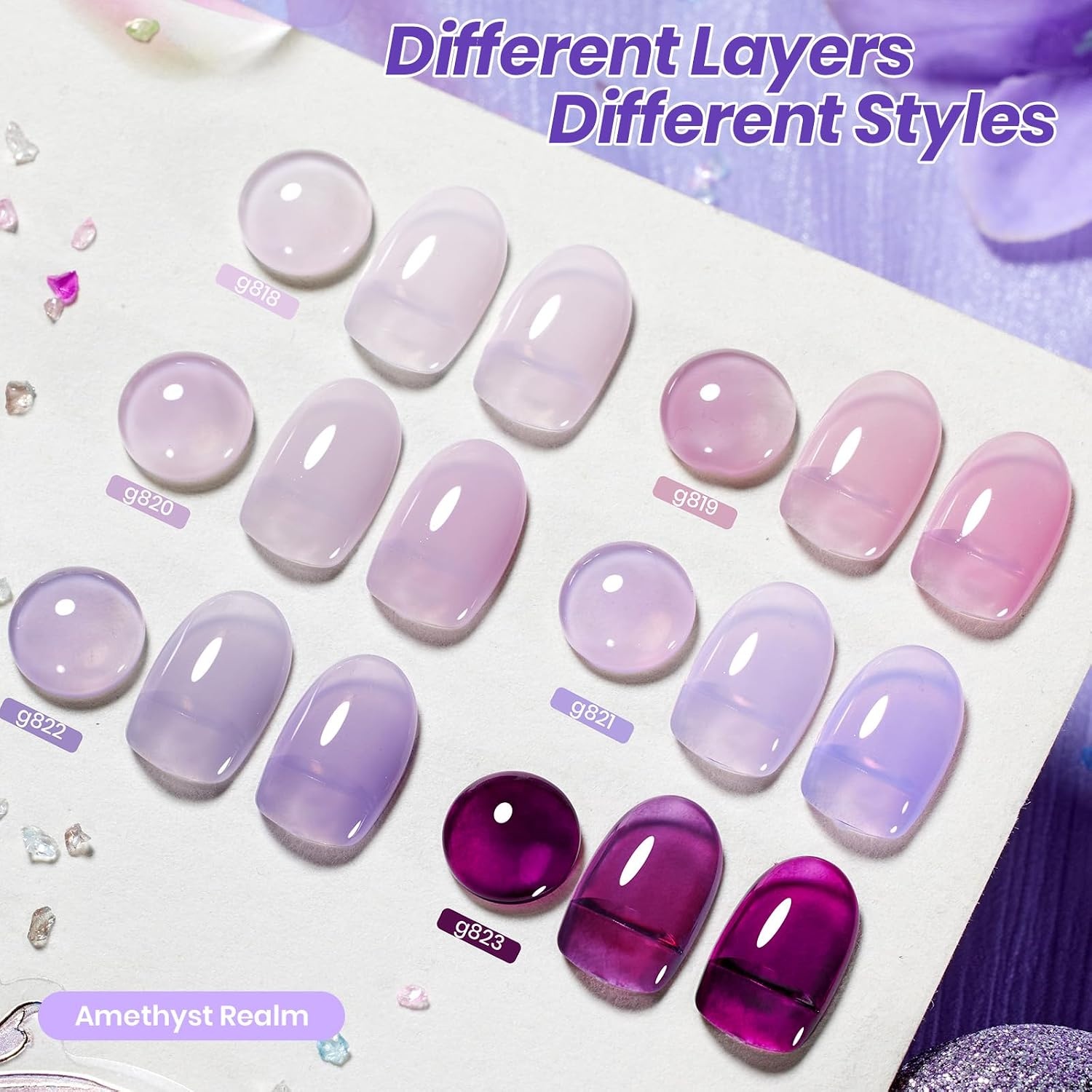 image:imageBeetles Cat Eye Gel Nail Polish Set Gilded Street 6 Colors Fall Gel Polish Glitter Gel Nail Kit Brown Red Gold Green 3D Shimmer Effect Soak Off UV DIY Salon Nail Art Fall Manicure Gift for WomenA Sheer Purple Amethyst Realm
