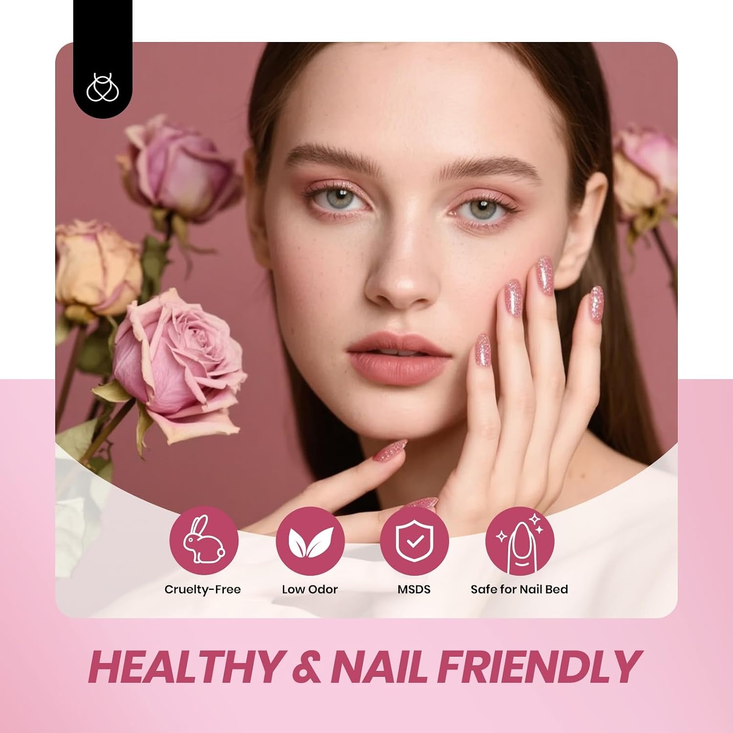 image:imageBeetles Cat Eye Gel Nail Polish Set Gilded Street 6 Colors Fall Gel Polish Glitter Gel Nail Kit Brown Red Gold Green 3D Shimmer Effect Soak Off UV DIY Salon Nail Art Fall Manicure Gift for WomenA Sheer Pink Faded Rose