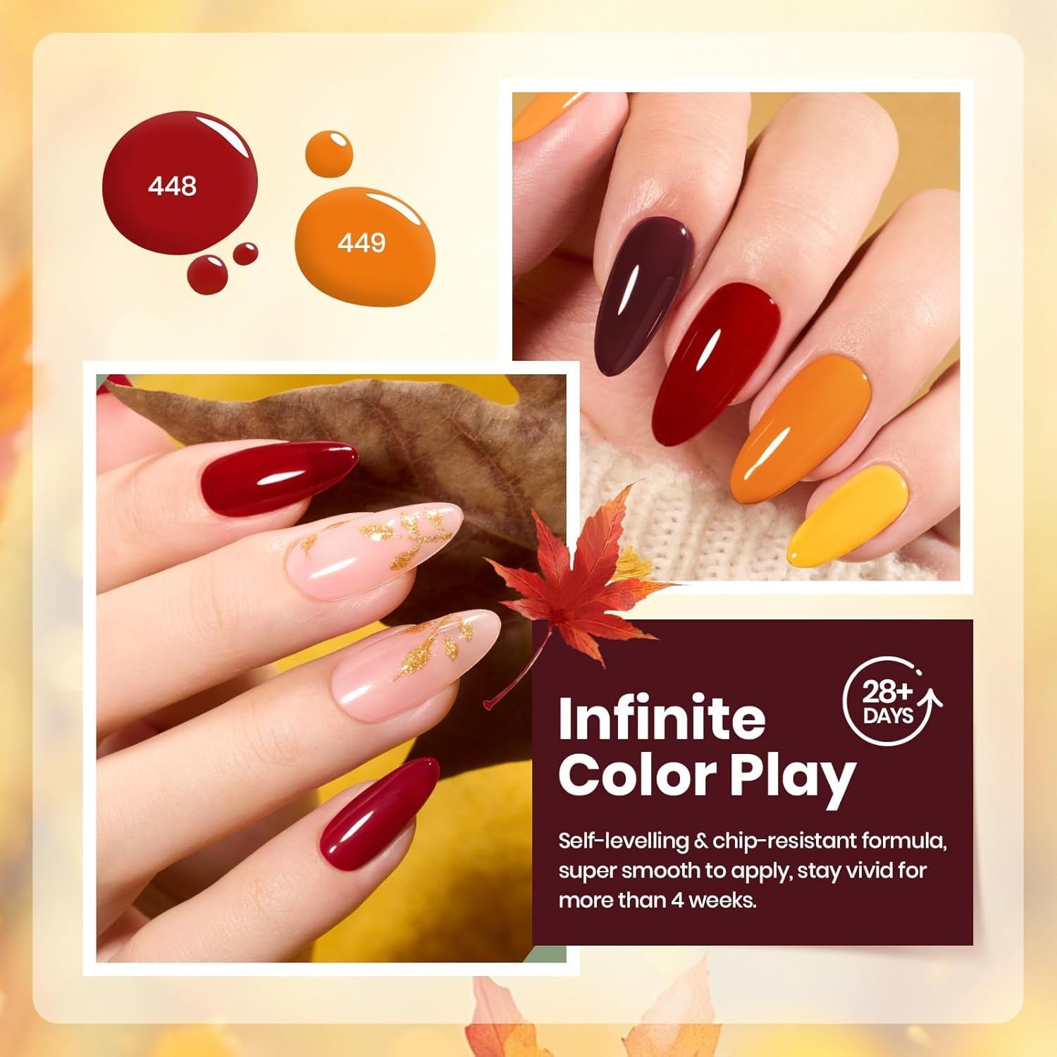 image:imageBeetles Cat Eye Gel Nail Polish Set Gilded Street 6 Colors Fall Gel Polish Glitter Gel Nail Kit Brown Red Gold Green 3D Shimmer Effect Soak Off UV DIY Salon Nail Art Fall Manicure Gift for WomenA Mixed Finishes Golden Blessing