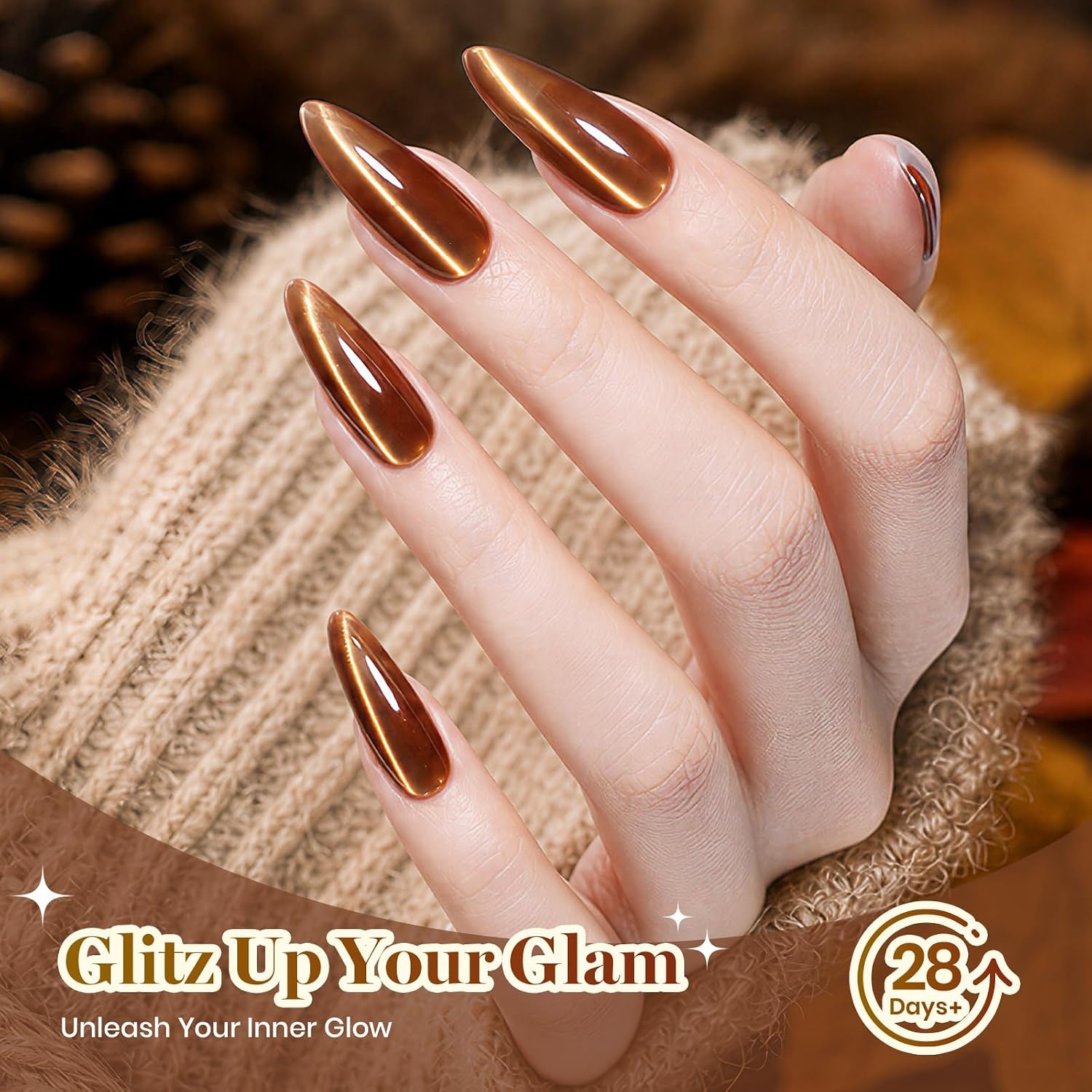image:imageBeetles Cat Eye Gel Nail Polish Set Gilded Street 6 Colors Fall Gel Polish Glitter Gel Nail Kit Brown Red Gold Green 3D Shimmer Effect Soak Off UV DIY Salon Nail Art Fall Manicure Gift for WomenA Glassy Mixed Finishes Gilded Street Fall