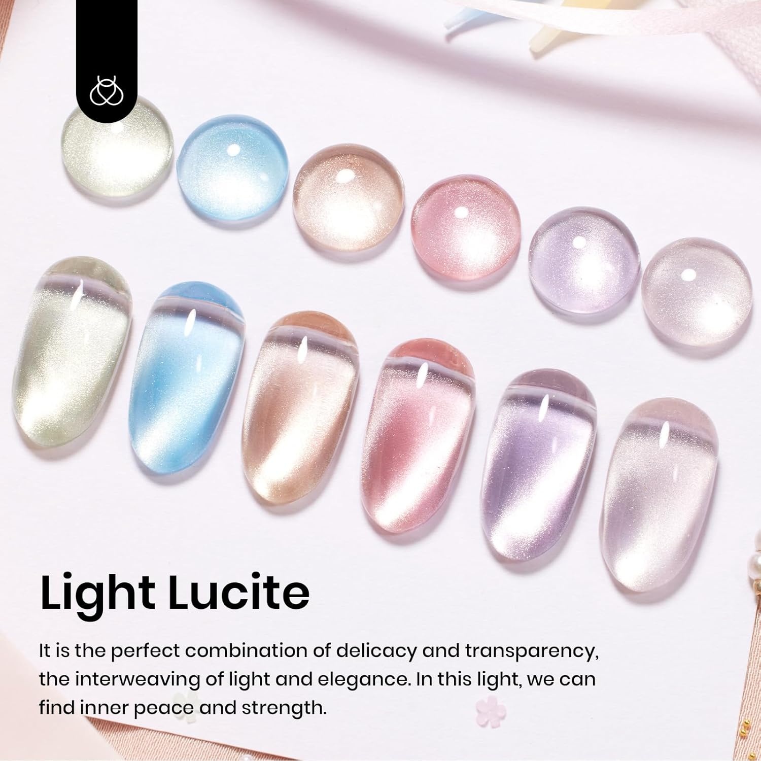 image:imageBeetles Cat Eye Gel Nail Polish Set Gilded Street 6 Colors Fall Gel Polish Glitter Gel Nail Kit Brown Red Gold Green 3D Shimmer Effect Soak Off UV DIY Salon Nail Art Fall Manicure Gift for Women00Light Lucite