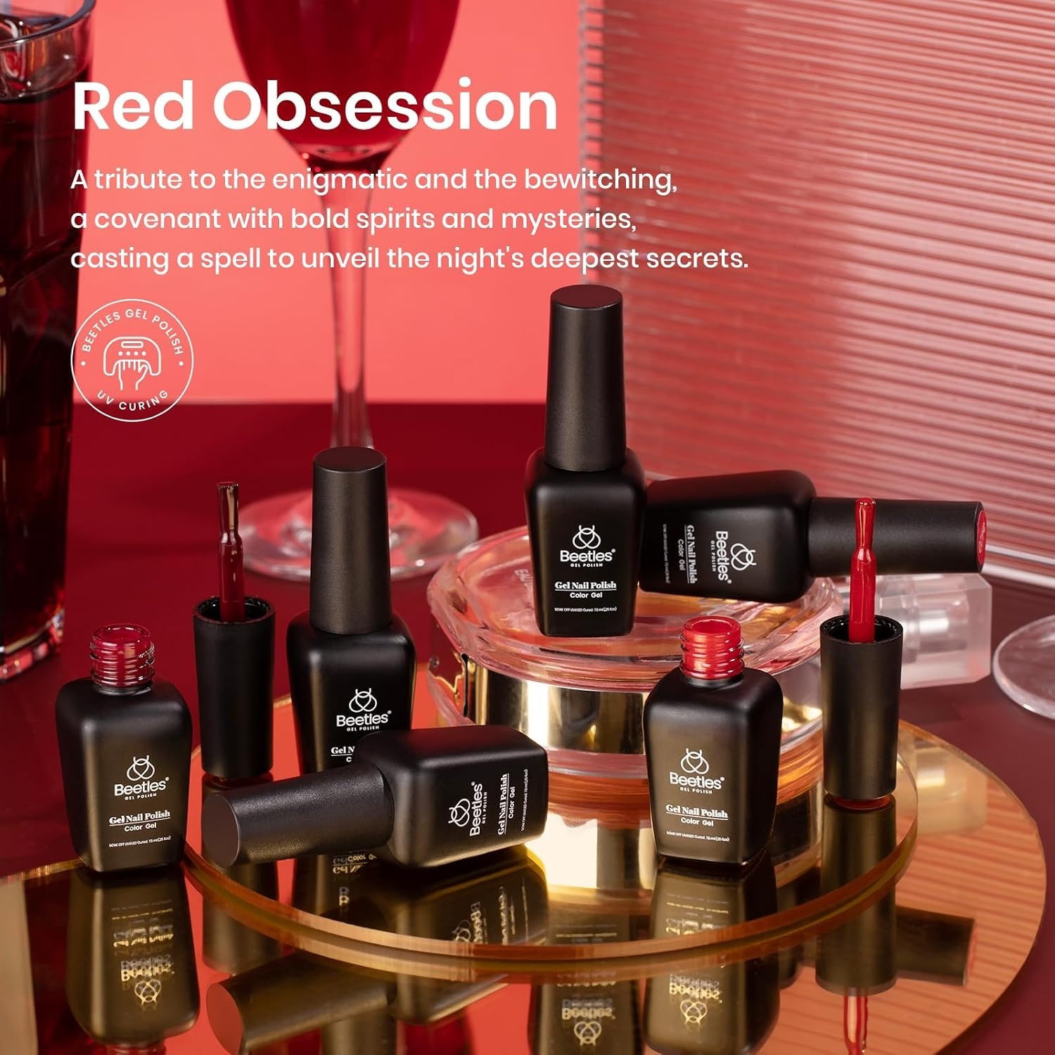 image:imageBeetles Fall Cat Eye Gel Nail Polish Set Gilded Leaves 6 Colors Amber Brown Gold Nude Magnetic Glitter Gel Polish Soak Off UV Nail Gel for DIY Manicure Nail Art Salon Use Gift for Women00Burgundy Red Shimmer