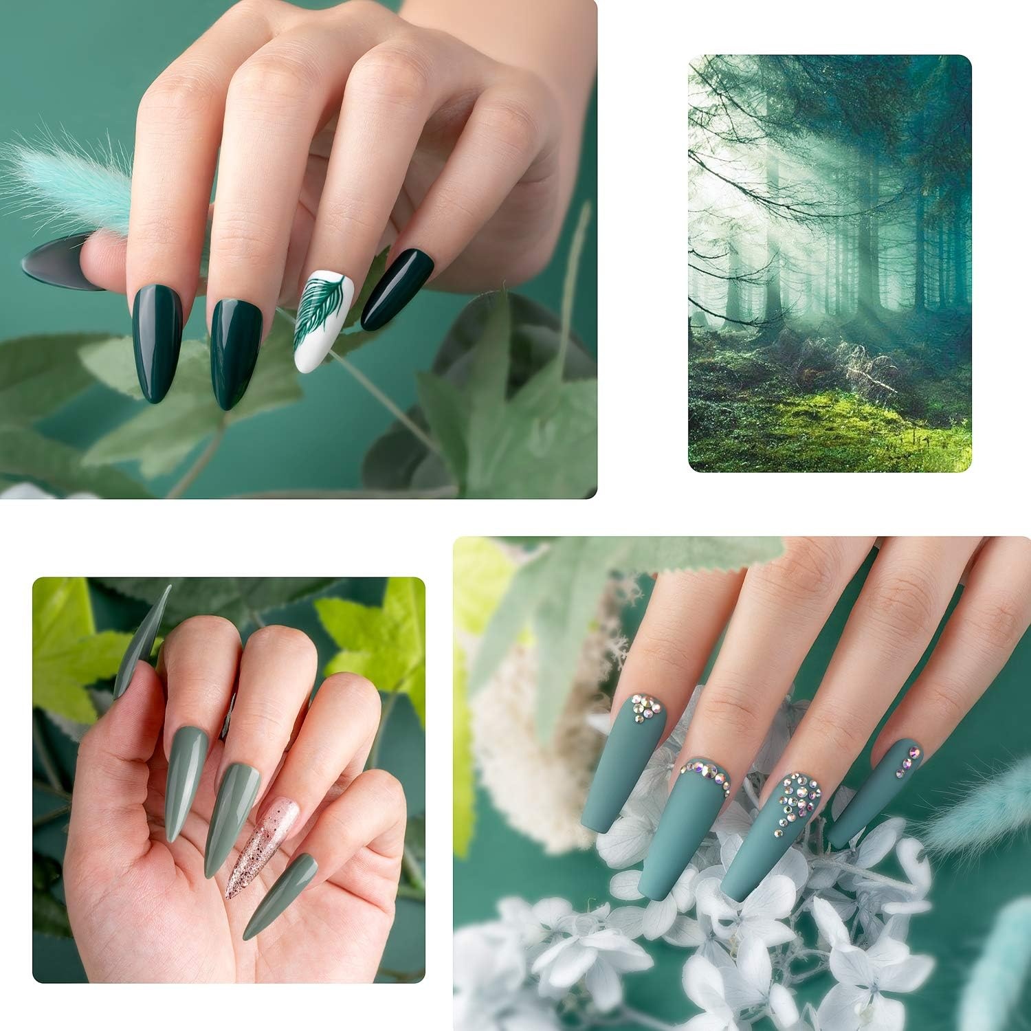 image:imageBeetles Fall Cat Eye Gel Nail Polish Set Gilded Leaves 6 Colors Amber Brown Gold Nude Magnetic Glitter Gel Polish Soak Off UV Nail Gel for DIY Manicure Nail Art Salon Use Gift for Women006 Colors Boundless Forest