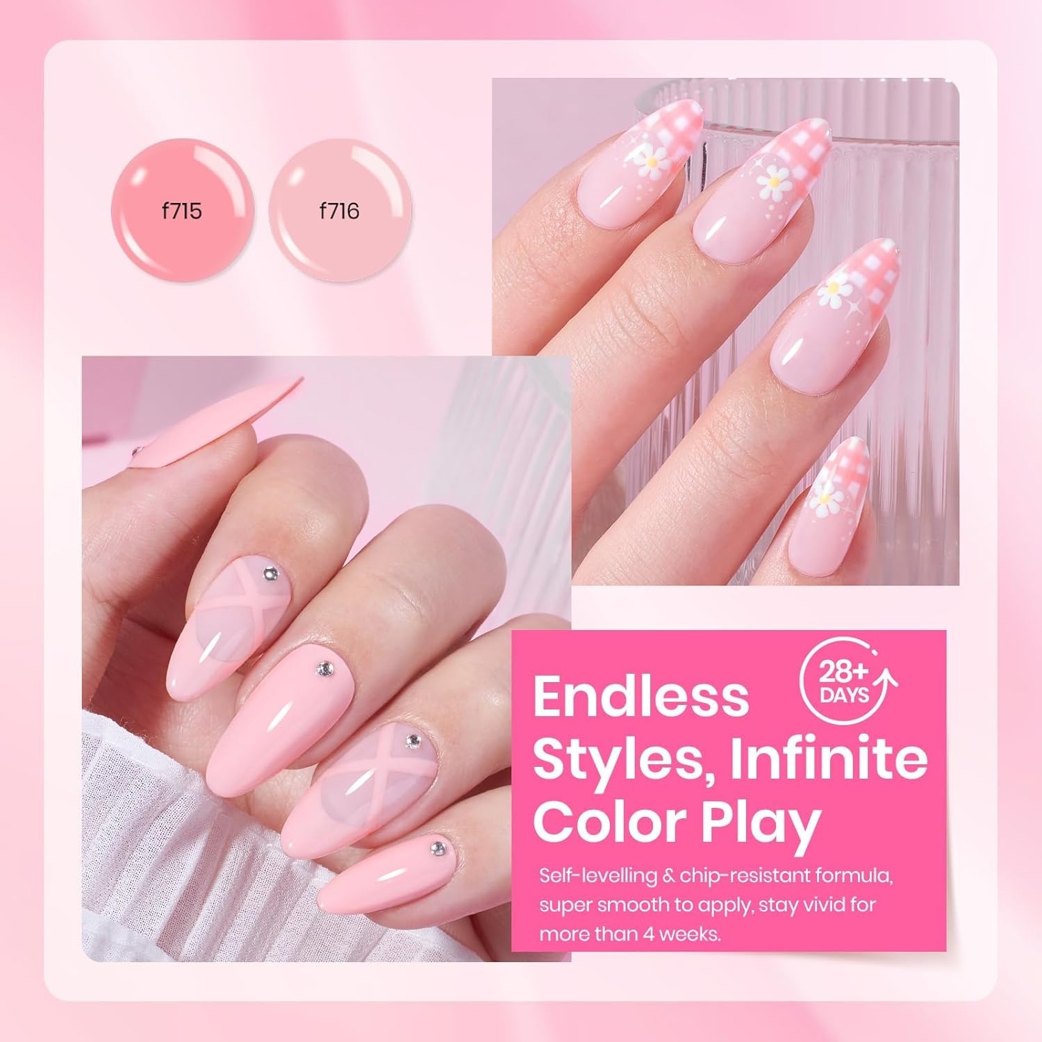image:imageBeetles Fall Cat Eye Gel Nail Polish Set Gilded Leaves 6 Colors Amber Brown Gold Nude Magnetic Glitter Gel Polish Soak Off UV Nail Gel for DIY Manicure Nail Art Salon Use Gift for WomenPink Melody