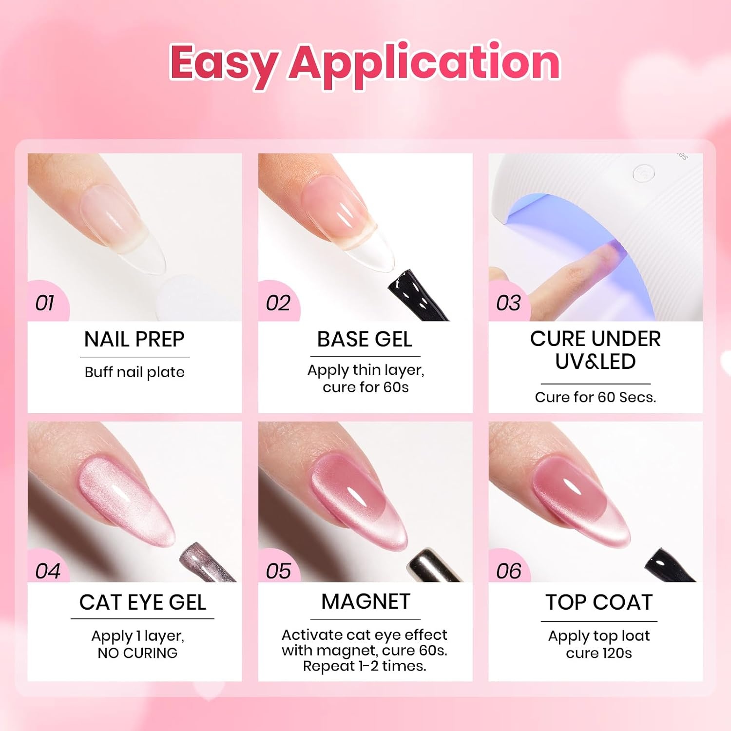 image:imageBeetles Fall Cat Eye Gel Nail Polish Set Gilded Leaves 6 Colors Amber Brown Gold Nude Magnetic Glitter Gel Polish Soak Off UV Nail Gel for DIY Manicure Nail Art Salon Use Gift for Women000Pulse of Love
