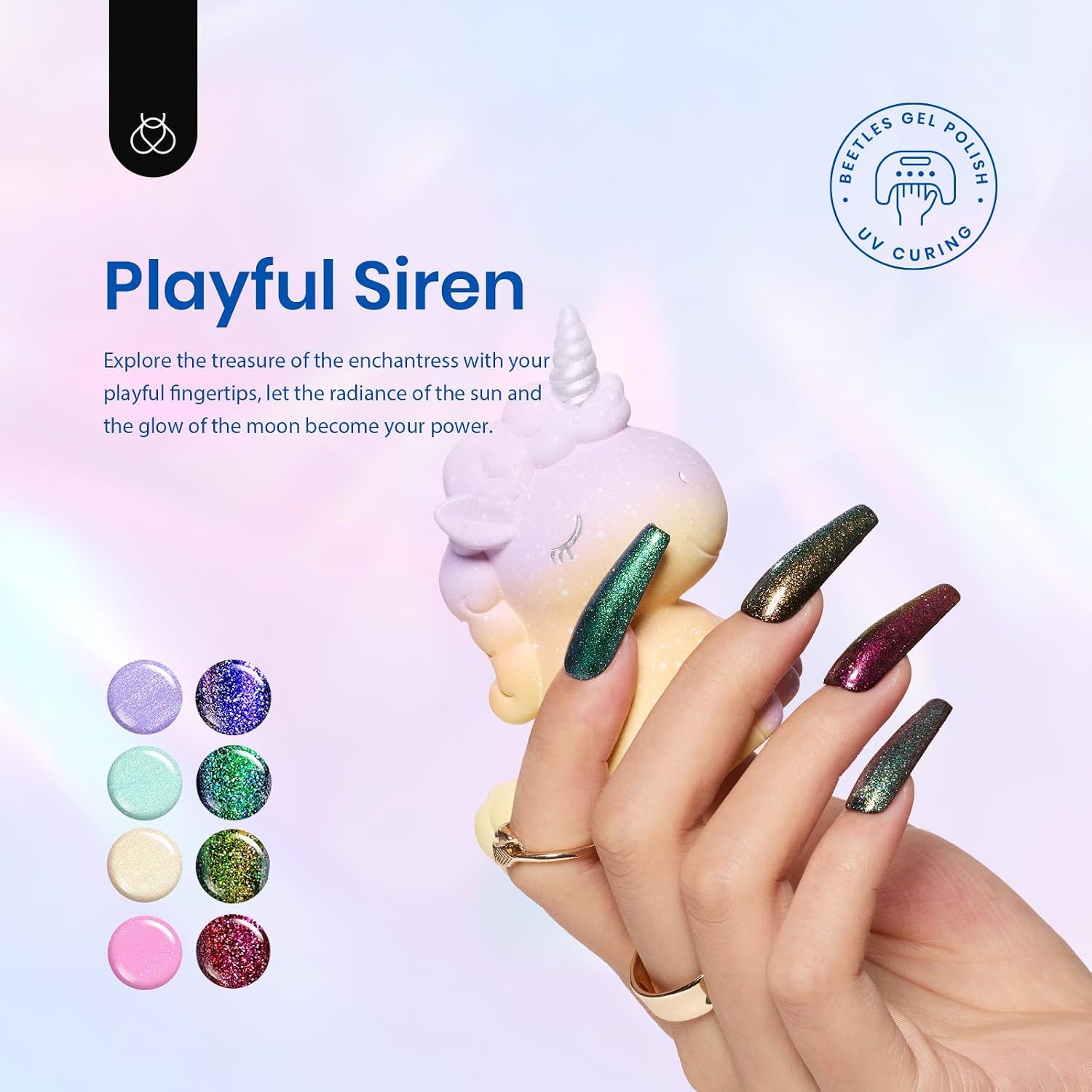 image:imageBeetles Fall Cat Eye Gel Nail Polish Set Gilded Leaves 6 Colors Amber Brown Gold Nude Magnetic Glitter Gel Polish Soak Off UV Nail Gel for DIY Manicure Nail Art Salon Use Gift for WomenNebula Halo
