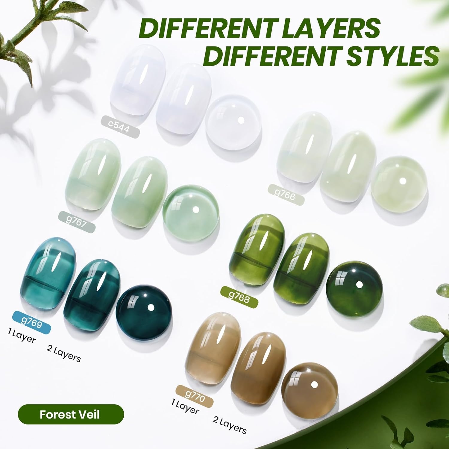 image:imageBeetles Fall Cat Eye Gel Nail Polish Set Gilded Leaves 6 Colors Amber Brown Gold Nude Magnetic Glitter Gel Polish Soak Off UV Nail Gel for DIY Manicure Nail Art Salon Use Gift for Women000Forest Veil