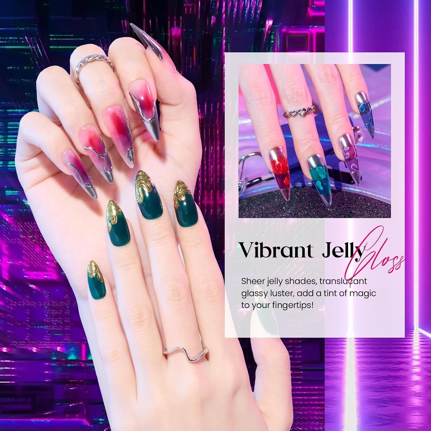 image:imageBeetles Fall Cat Eye Gel Nail Polish Set Gilded Leaves 6 Colors Amber Brown Gold Nude Magnetic Glitter Gel Polish Soak Off UV Nail Gel for DIY Manicure Nail Art Salon Use Gift for Women00Jelly Magic