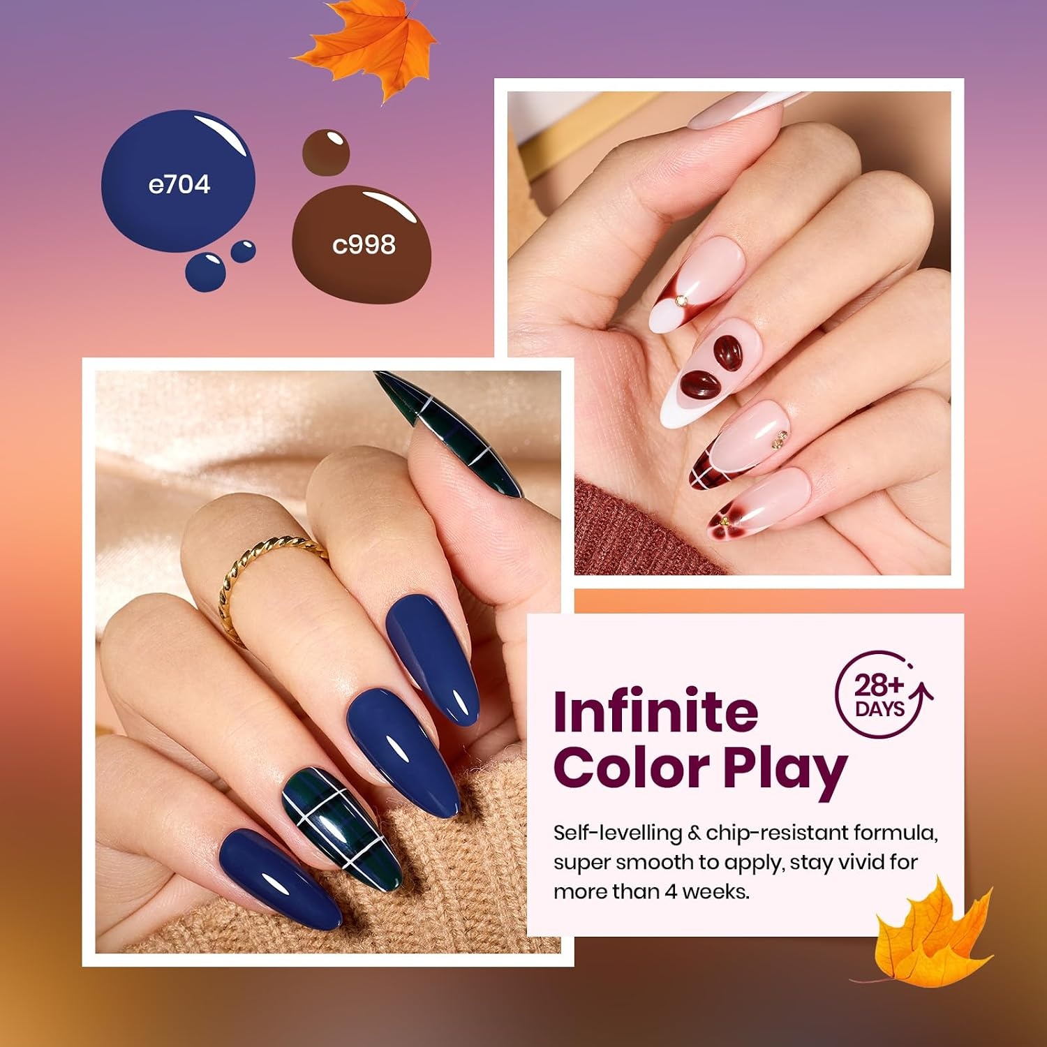 image:imageBeetles Fall Cat Eye Gel Nail Polish Set Gilded Leaves 6 Colors Amber Brown Gold Nude Magnetic Glitter Gel Polish Soak Off UV Nail Gel for DIY Manicure Nail Art Salon Use Gift for Women000Twilight Grove Whisper