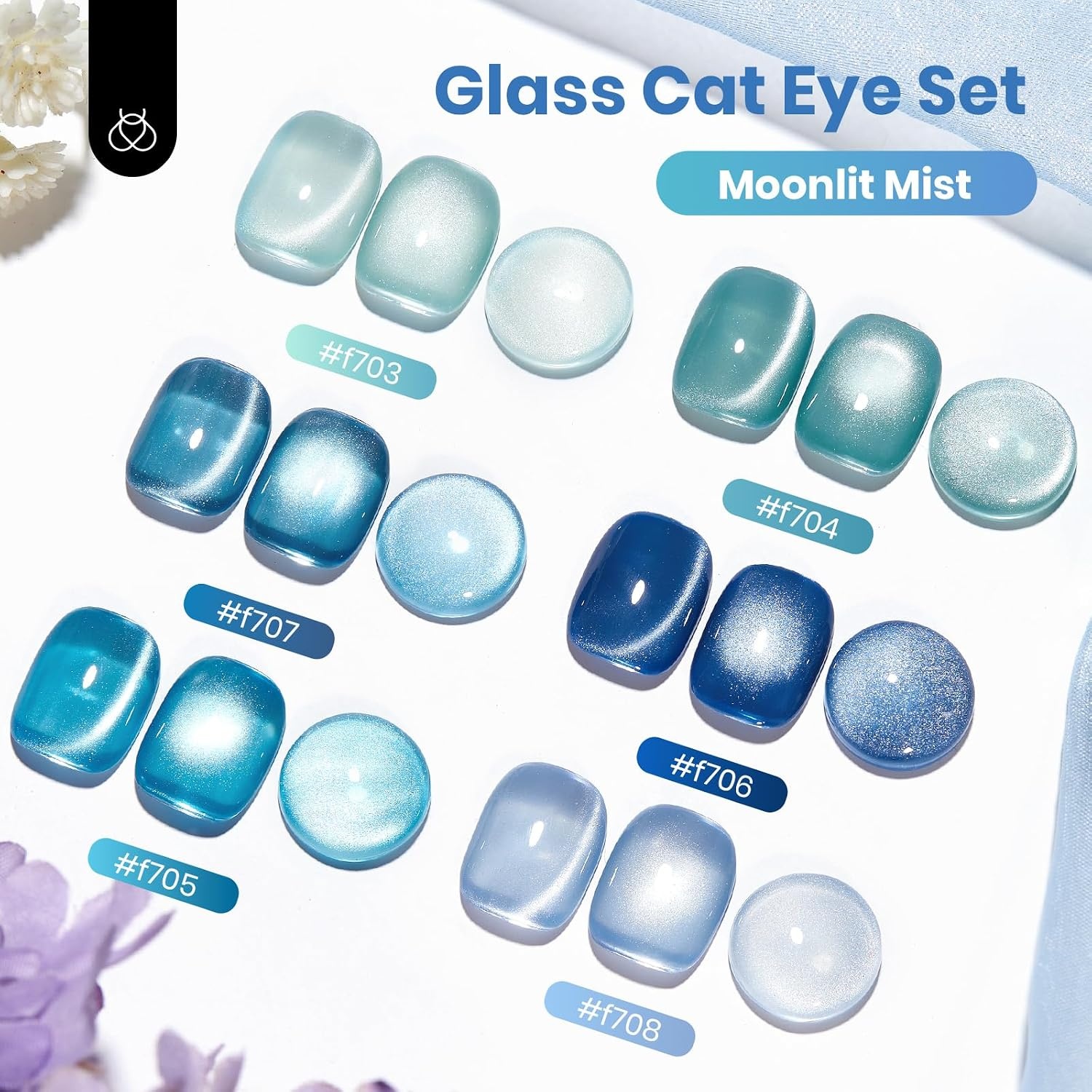 image:imageBeetles Fall Cat Eye Gel Nail Polish Set Gilded Leaves 6 Colors Amber Brown Gold Nude Magnetic Glitter Gel Polish Soak Off UV Nail Gel for DIY Manicure Nail Art Salon Use Gift for Women00Moonlit Mist