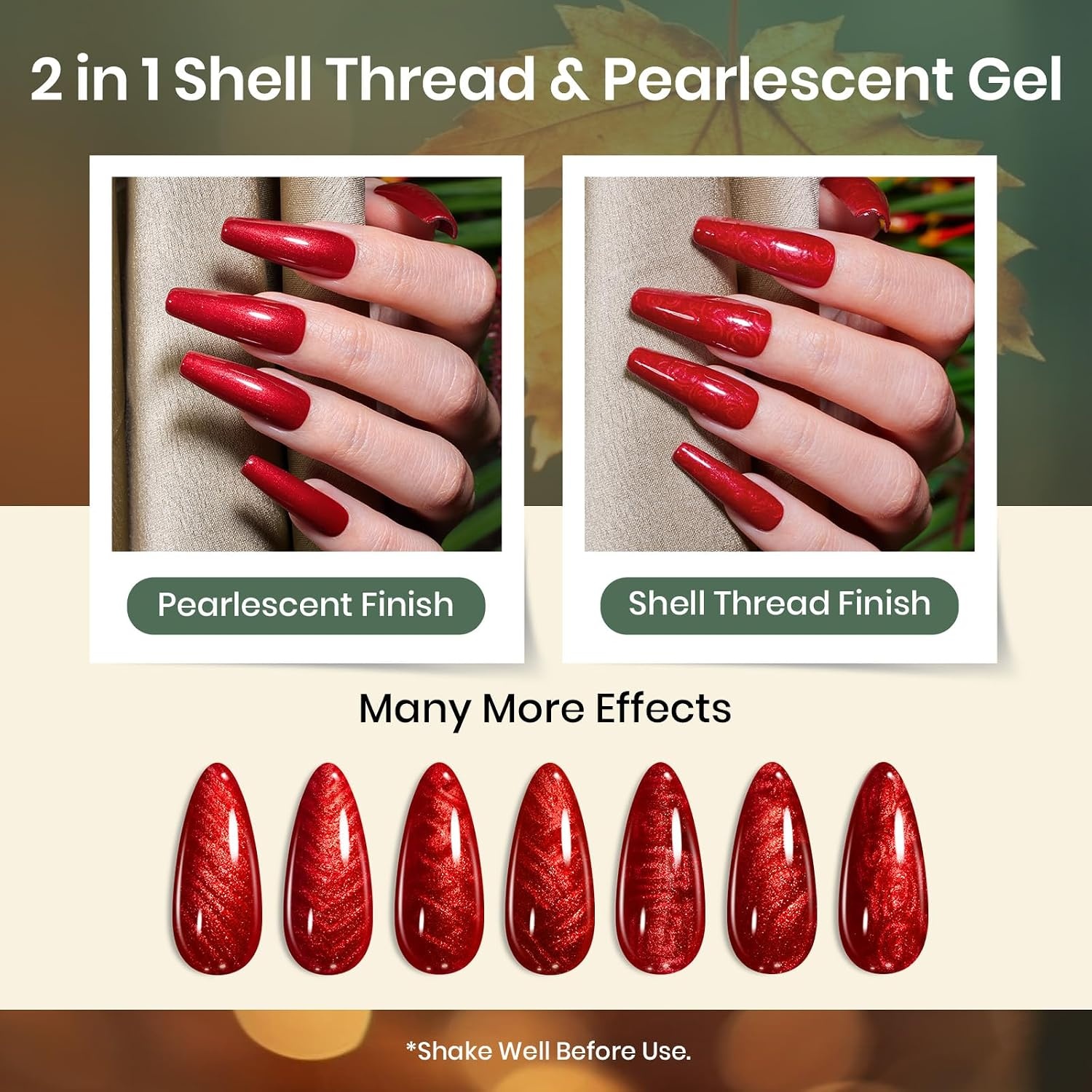 image:imageBeetles Fall Cat Eye Gel Nail Polish Set Gilded Leaves 6 Colors Amber Brown Gold Nude Magnetic Glitter Gel Polish Soak Off UV Nail Gel for DIY Manicure Nail Art Salon Use Gift for Women00Autumn Oasis