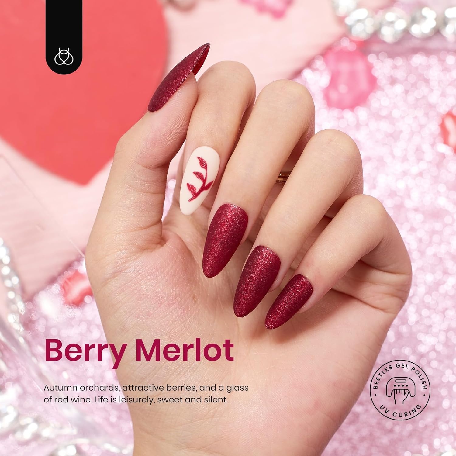 image:imageBeetles Fall Cat Eye Gel Nail Polish Set Gilded Leaves 6 Colors Amber Brown Gold Nude Magnetic Glitter Gel Polish Soak Off UV Nail Gel for DIY Manicure Nail Art Salon Use Gift for Women0006 Colors Berry Merlot