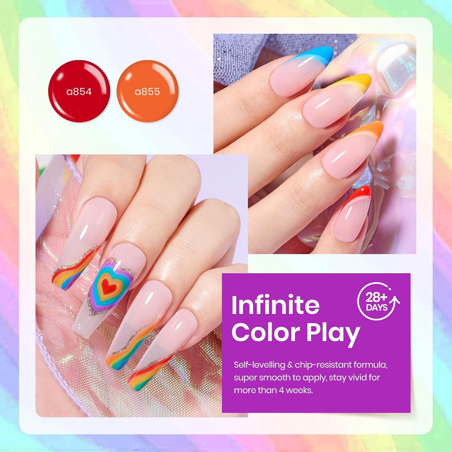 image:imageBeetles Fall Cat Eye Gel Nail Polish Set Gilded Leaves 6 Colors Amber Brown Gold Nude Magnetic Glitter Gel Polish Soak Off UV Nail Gel for DIY Manicure Nail Art Salon Use Gift for Women0Rainbow Flag