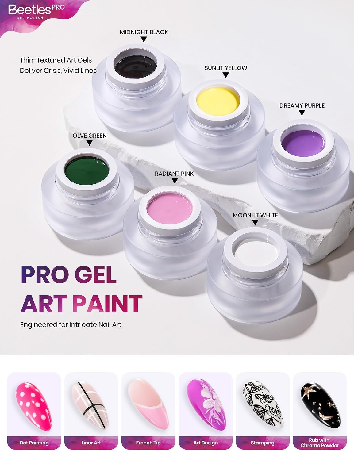 image:imageBeetles Fall Gel Polish Set Amber Season with Color Card 6 Colors Yellow Brown Gel Nail Polish Set 15ML Full Size Same Color Same Bottle LongLasting Soak Off UV Lamp Fall Nails ArtPoetry of Garden