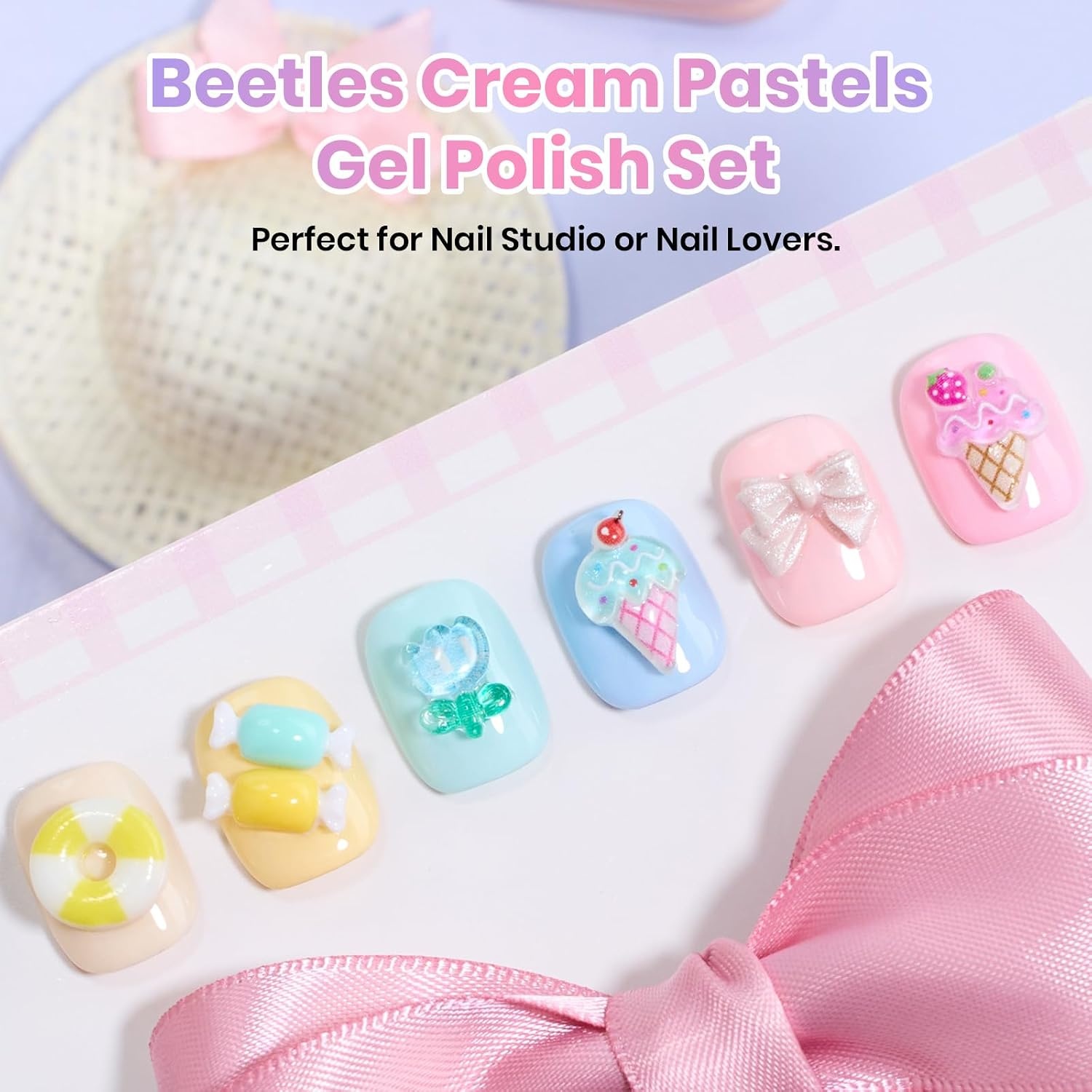 image:imageBeetles Fall Gel Polish Set Amber Season with Color Card 6 Colors Yellow Brown Gel Nail Polish Set 15ML Full Size Same Color Same Bottle LongLasting Soak Off UV Lamp Fall Nails ArtCream Pastels