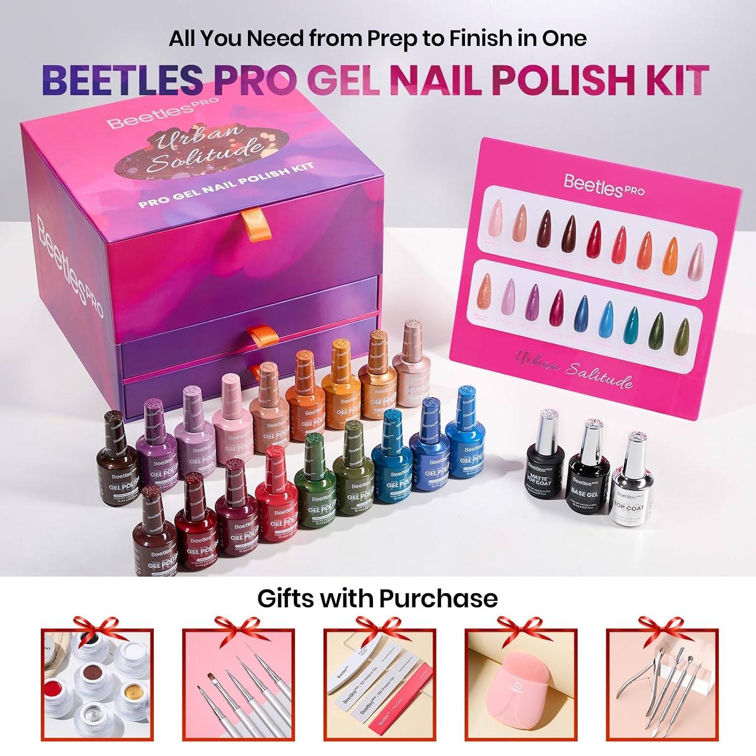 image:imageBeetles Fall Gel Polish Set  Amber Season with Color Card 6 Colors Yellow Brown Gel Nail Polish Set 15ML Full Size Same Color Same Bottle LongLasting Soak Off UV Lamp Fall Nails ArtUrban Solitude