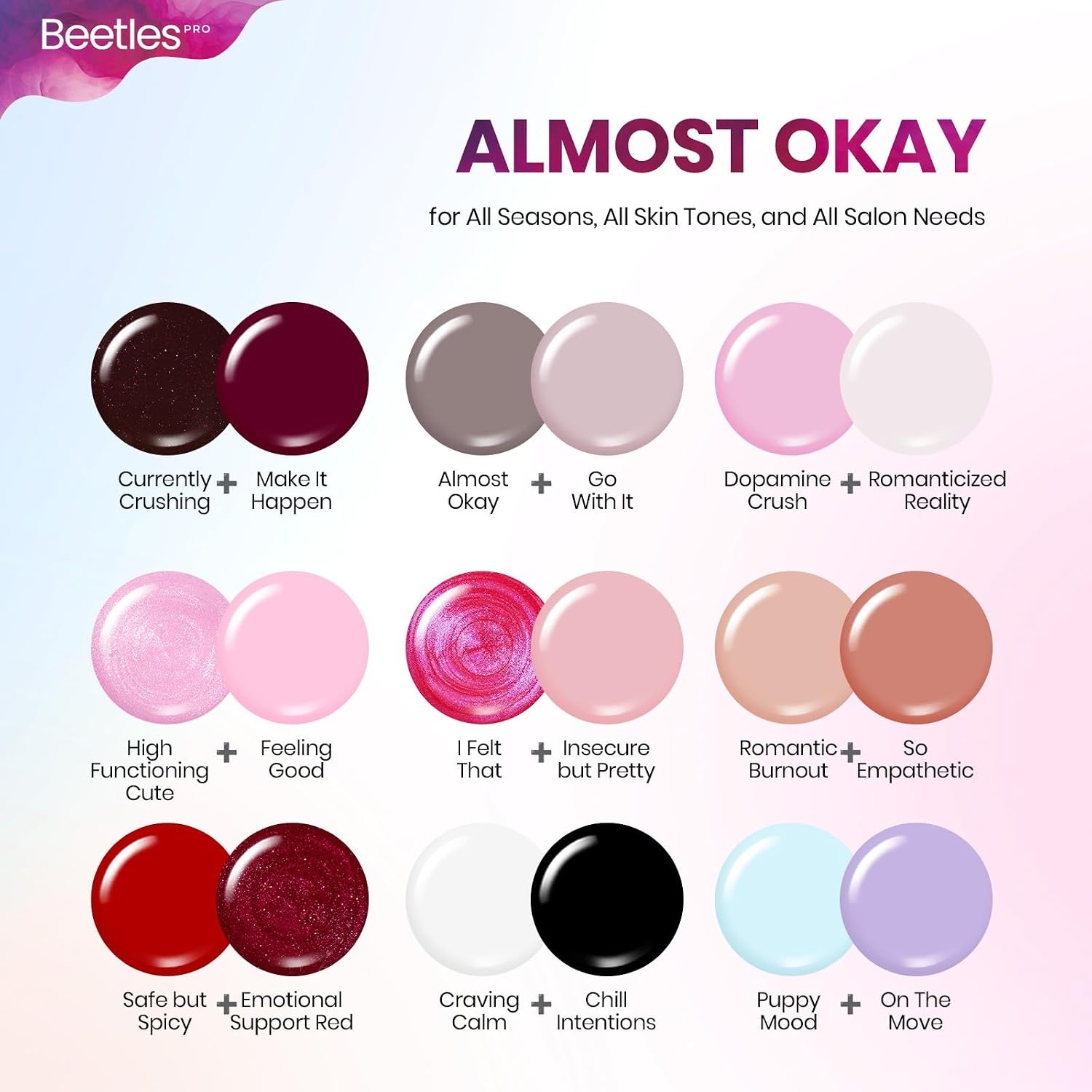 image:imageBeetles Fall Gel Polish Set  Amber Season with Color Card 6 Colors Yellow Brown Gel Nail Polish Set 15ML Full Size Same Color Same Bottle LongLasting Soak Off UV Lamp Fall Nails ArtAlmost Okay
