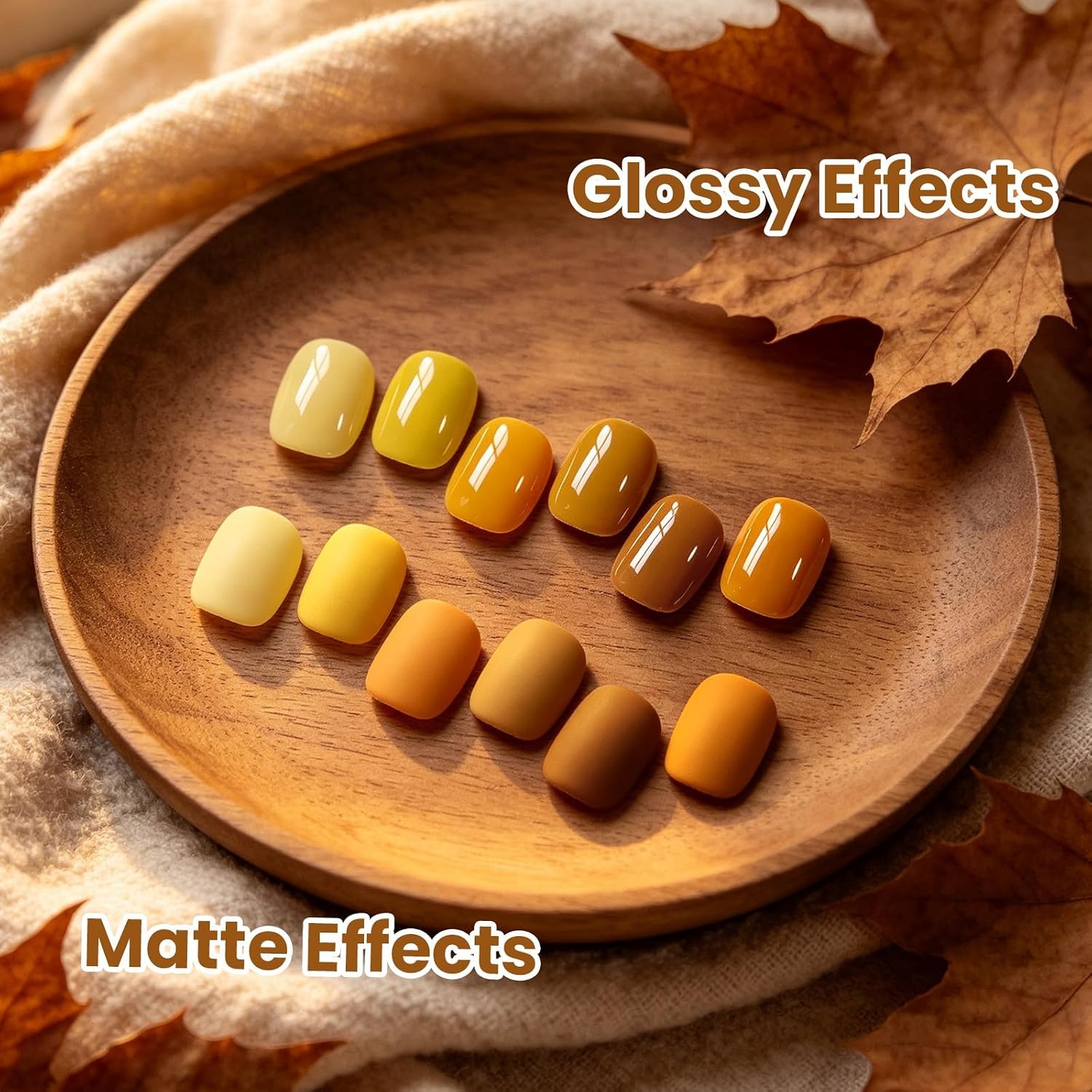 image:imageBeetles Fall Gel Polish Set Amber Season with Color Card 6 Colors Yellow Brown Gel Nail Polish Set 15ML Full Size Same Color Same Bottle LongLasting Soak Off UV Lamp Fall Nails ArtAmber Season