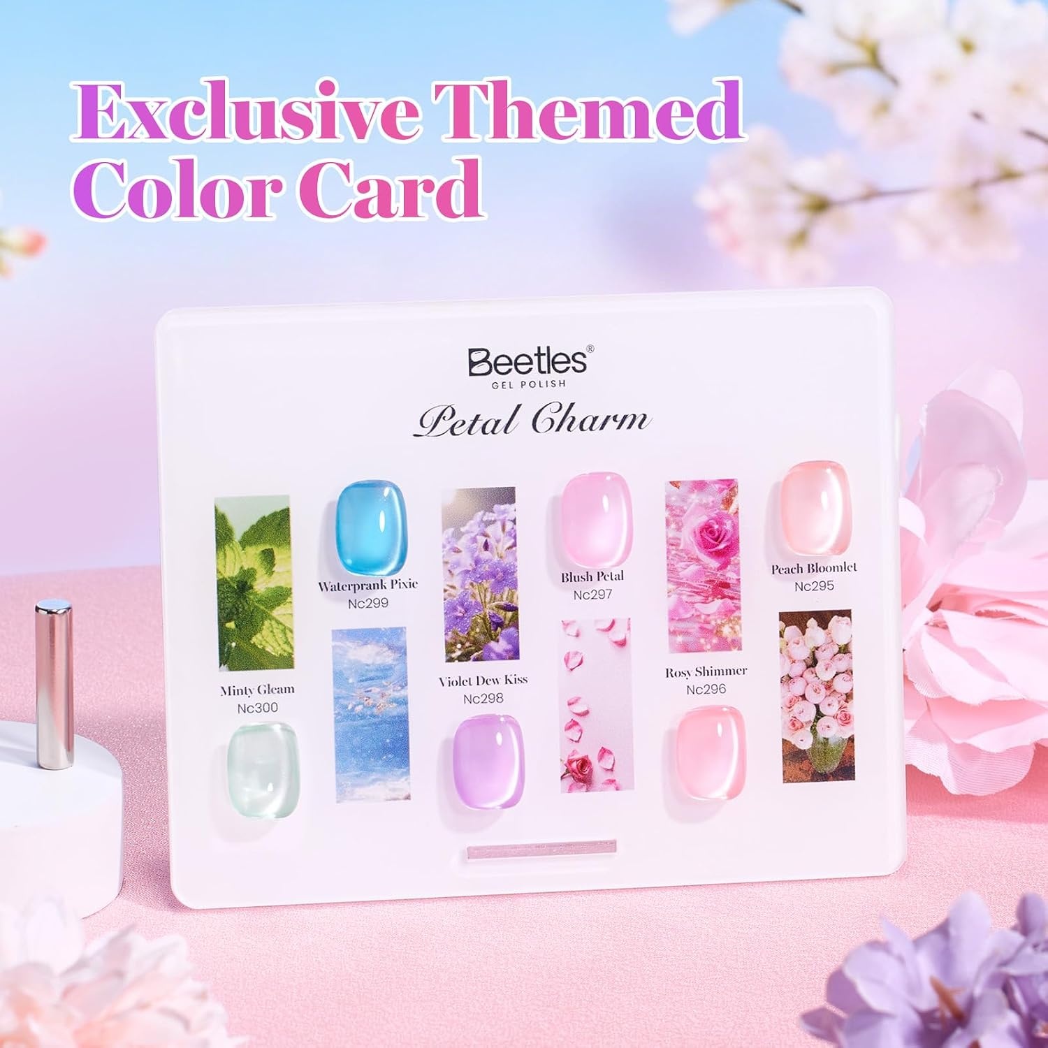 image:imageBeetles Fall Gel Polish Set Amber Season with Color Card 6 Colors Yellow Brown Gel Nail Polish Set 15ML Full Size Same Color Same Bottle LongLasting Soak Off UV Lamp Fall Nails Art000Petal Charm