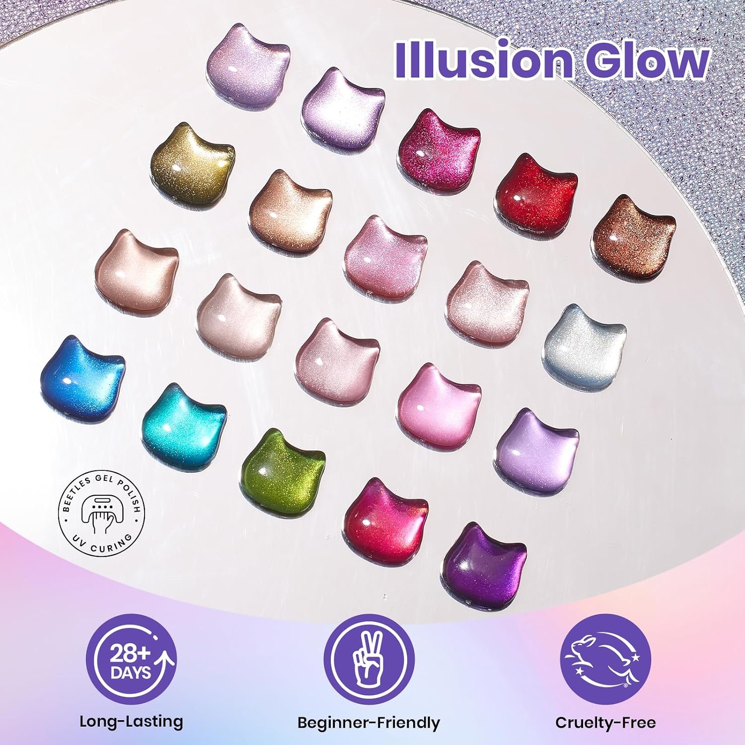 image:imageBeetles Fall Gel Polish Set  Amber Season with Color Card 6 Colors Yellow Brown Gel Nail Polish Set 15ML Full Size Same Color Same Bottle LongLasting Soak Off UV Lamp Fall Nails Art0Illusion Glow