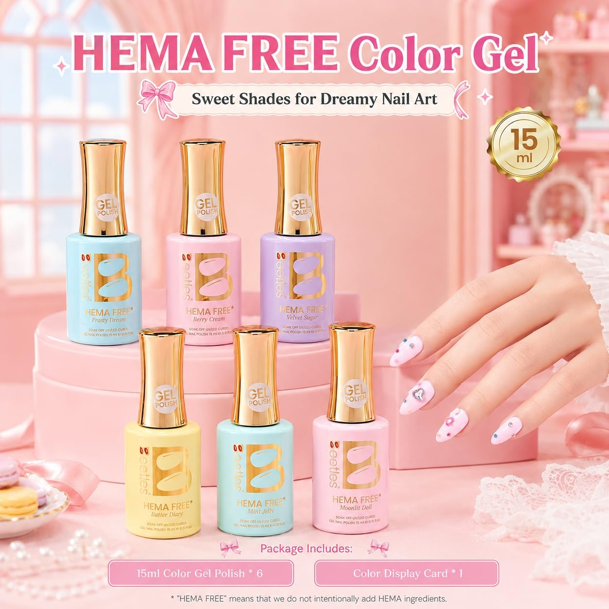 image:imageBeetles Fall Gel Polish Set Amber Season with Color Card 6 Colors Yellow Brown Gel Nail Polish Set 15ML Full Size Same Color Same Bottle LongLasting Soak Off UV Lamp Fall Nails ArtDreamy Dollhouse