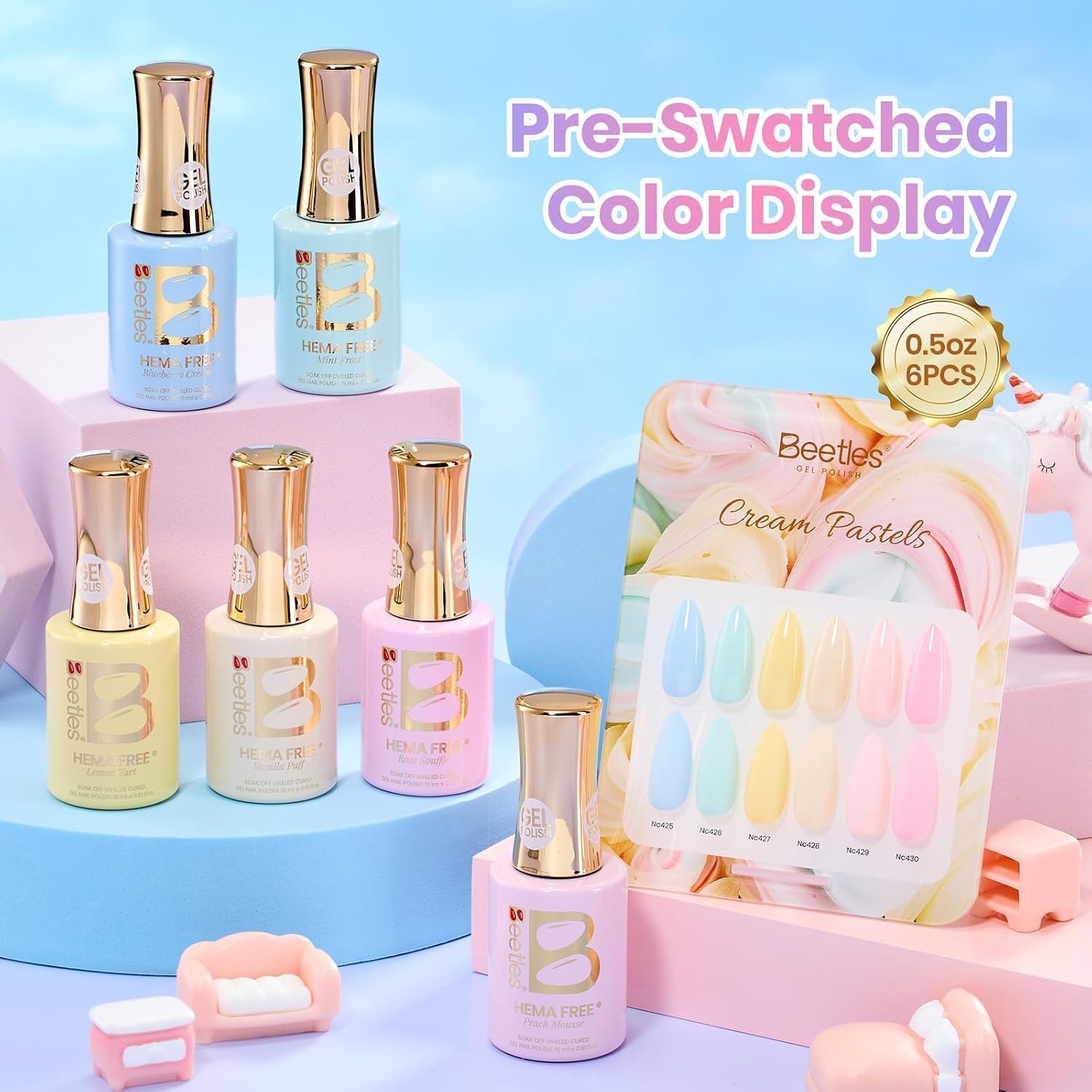 image:imageBeetles Fall Gel Polish Set Amber Season with Color Card 6 Colors Yellow Brown Gel Nail Polish Set 15ML Full Size Same Color Same Bottle LongLasting Soak Off UV Lamp Fall Nails ArtCream Pastels