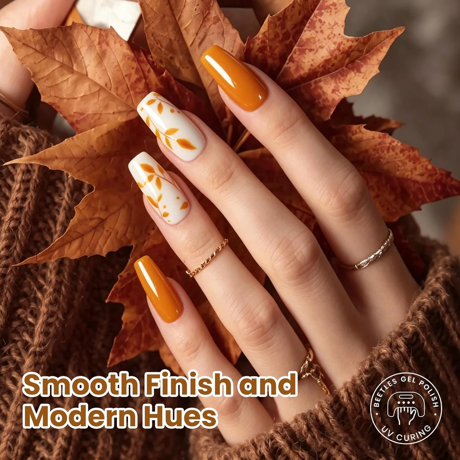 image:imageBeetles Fall Gel Polish Set Amber Season with Color Card 6 Colors Yellow Brown Gel Nail Polish Set 15ML Full Size Same Color Same Bottle LongLasting Soak Off UV Lamp Fall Nails ArtAmber Season