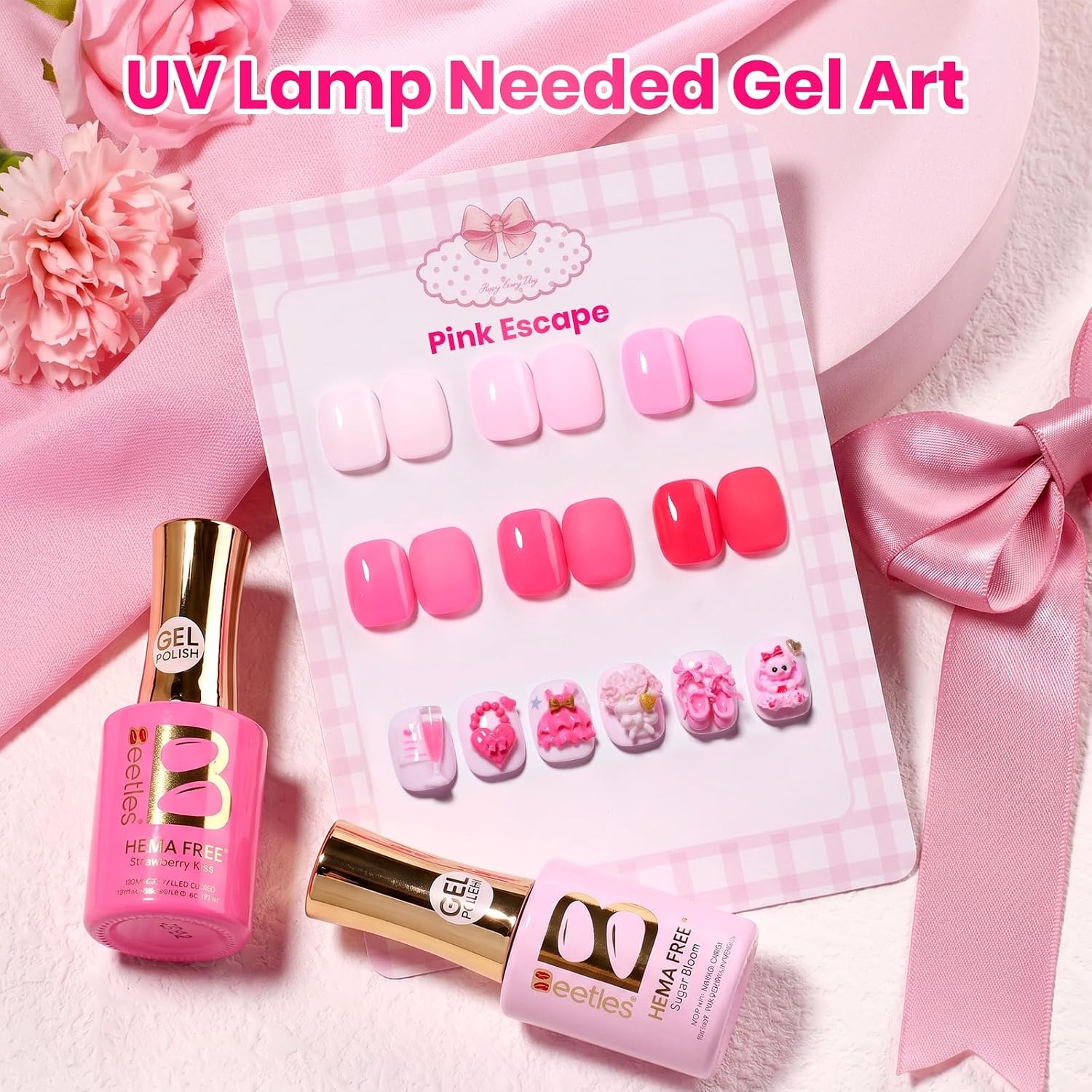 image:imageBeetles Fall Gel Polish Set Amber Season with Color Card 6 Colors Yellow Brown Gel Nail Polish Set 15ML Full Size Same Color Same Bottle LongLasting Soak Off UV Lamp Fall Nails Art0Pink Escape