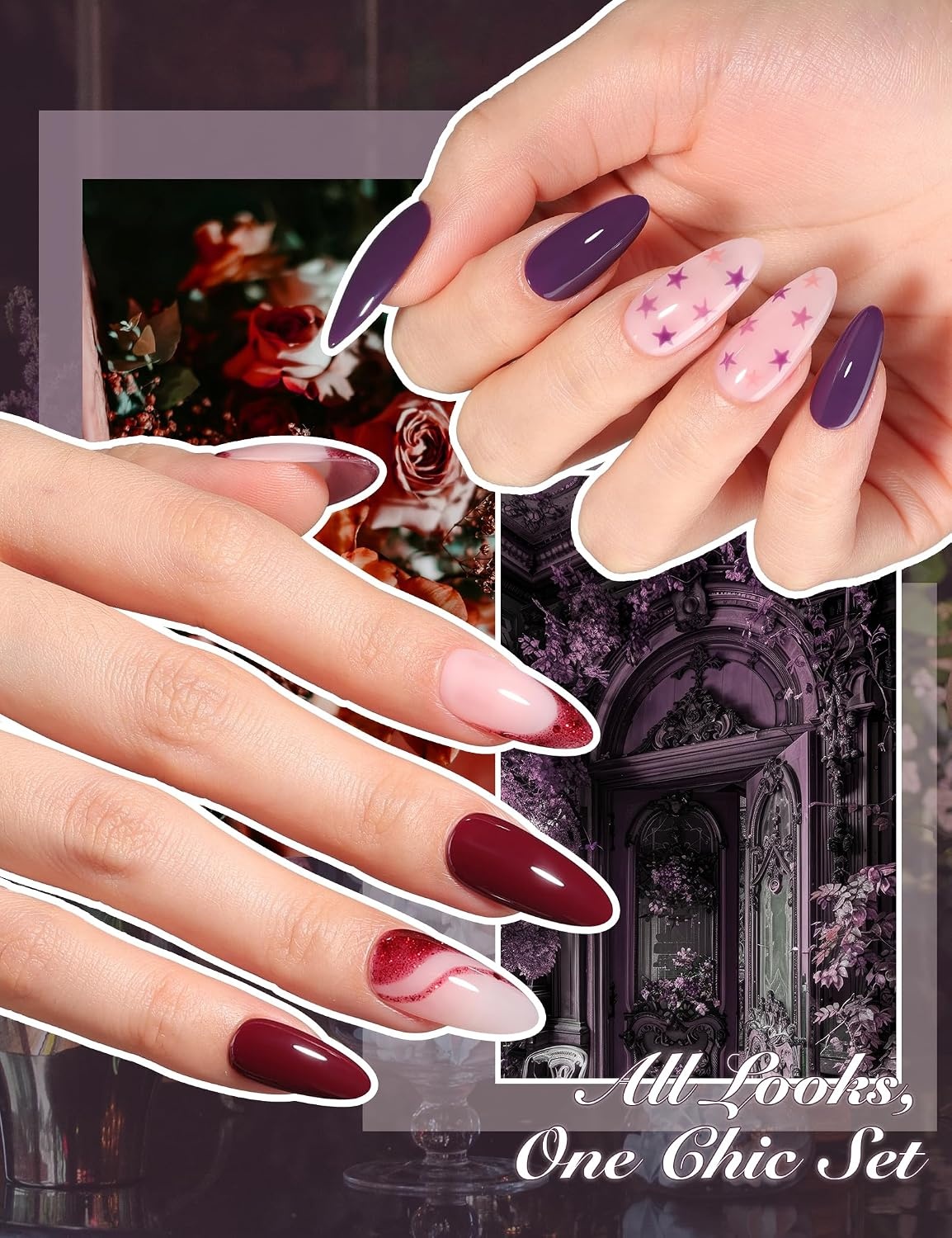 image:imageBeetles Fall Gel Polish Set  Amber Season with Color Card 6 Colors Yellow Brown Gel Nail Polish Set 15ML Full Size Same Color Same Bottle LongLasting Soak Off UV Lamp Fall Nails Art000Winter Fantasy
