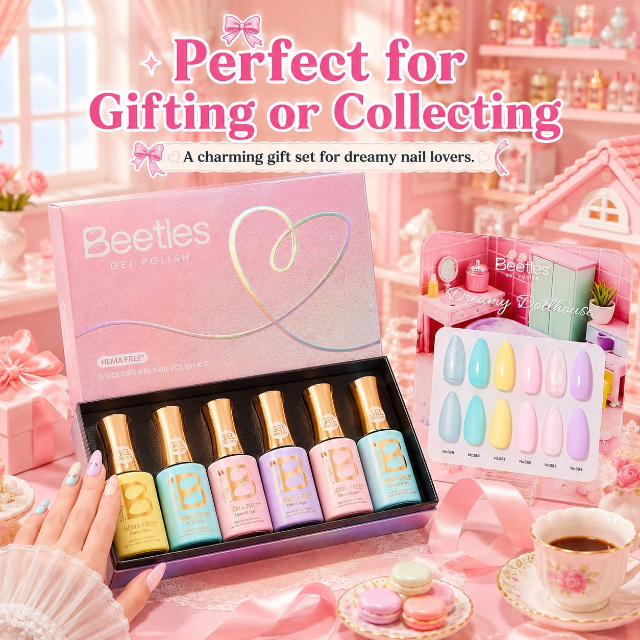 image:imageBeetles Fall Gel Polish Set Amber Season with Color Card 6 Colors Yellow Brown Gel Nail Polish Set 15ML Full Size Same Color Same Bottle LongLasting Soak Off UV Lamp Fall Nails ArtDreamy Dollhouse
