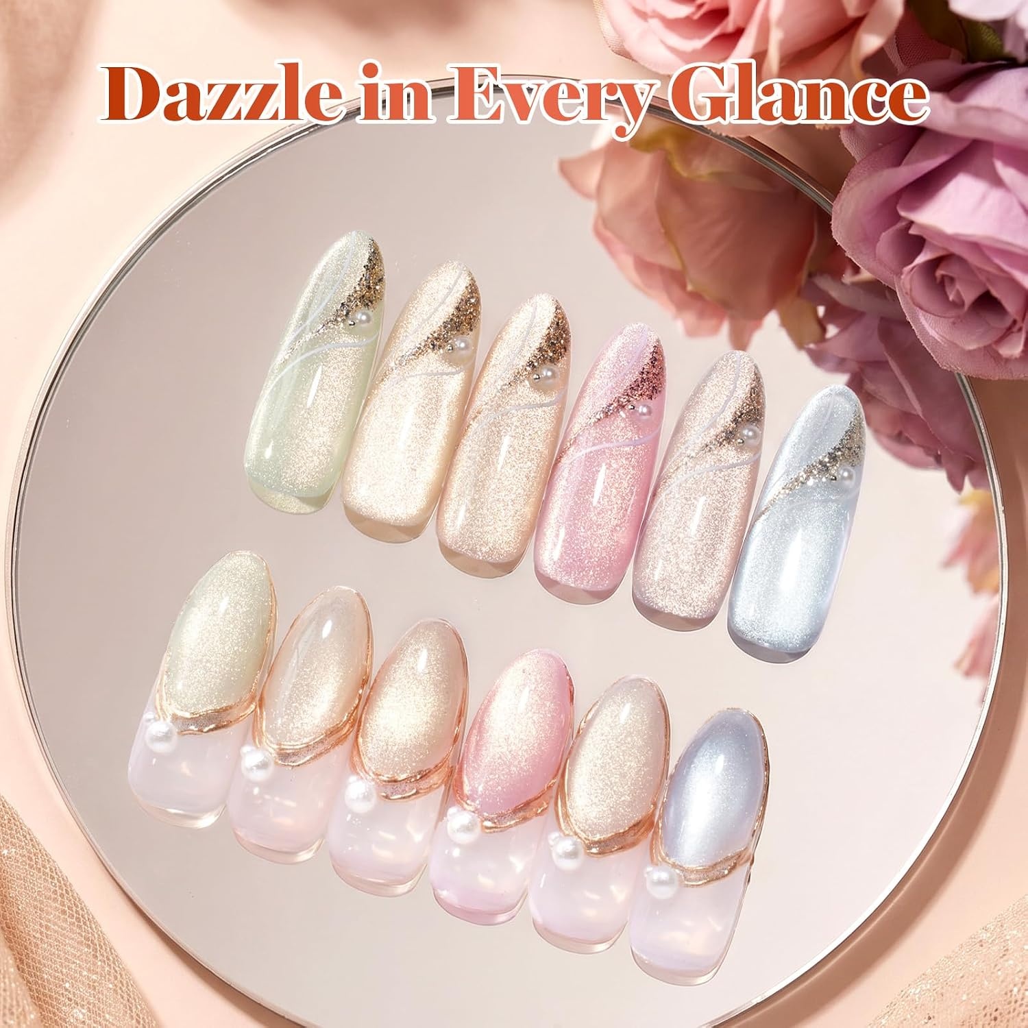 image:imageBeetles Fall Gel Polish Set Amber Season with Color Card 6 Colors Yellow Brown Gel Nail Polish Set 15ML Full Size Same Color Same Bottle LongLasting Soak Off UV Lamp Fall Nails ArtGlow Forge