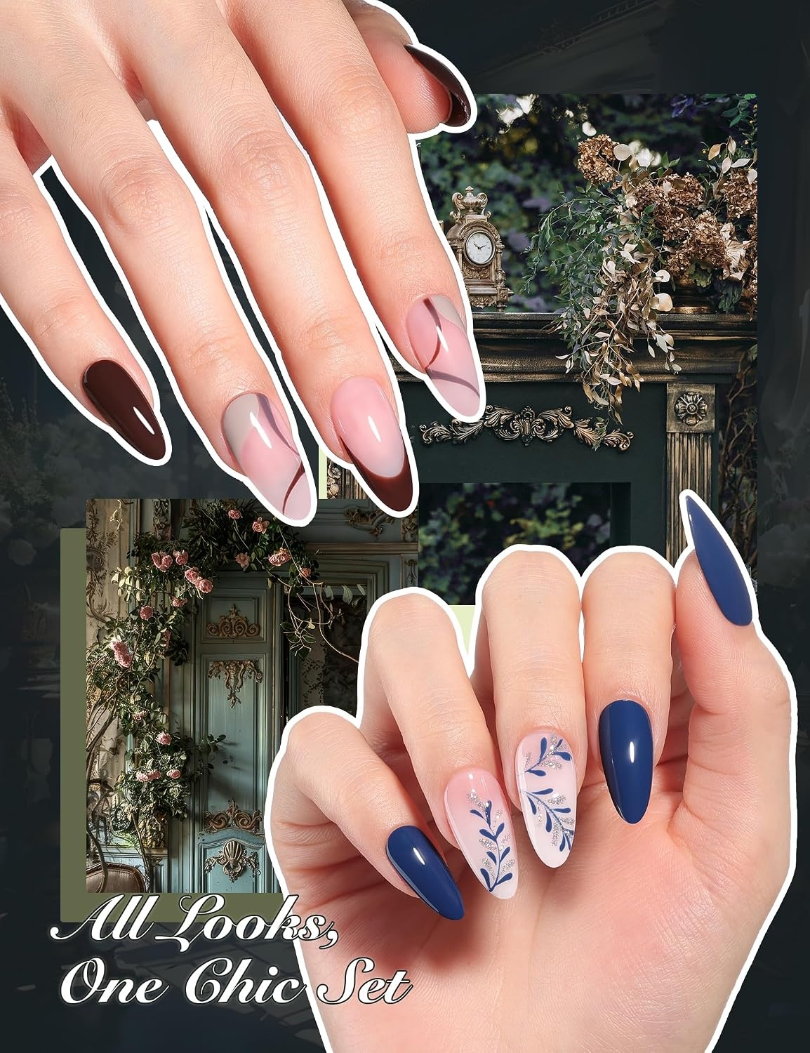 image:imageBeetles Fall Gel Polish Set  Amber Season with Color Card 6 Colors Yellow Brown Gel Nail Polish Set 15ML Full Size Same Color Same Bottle LongLasting Soak Off UV Lamp Fall Nails Art000Winter Fantasy