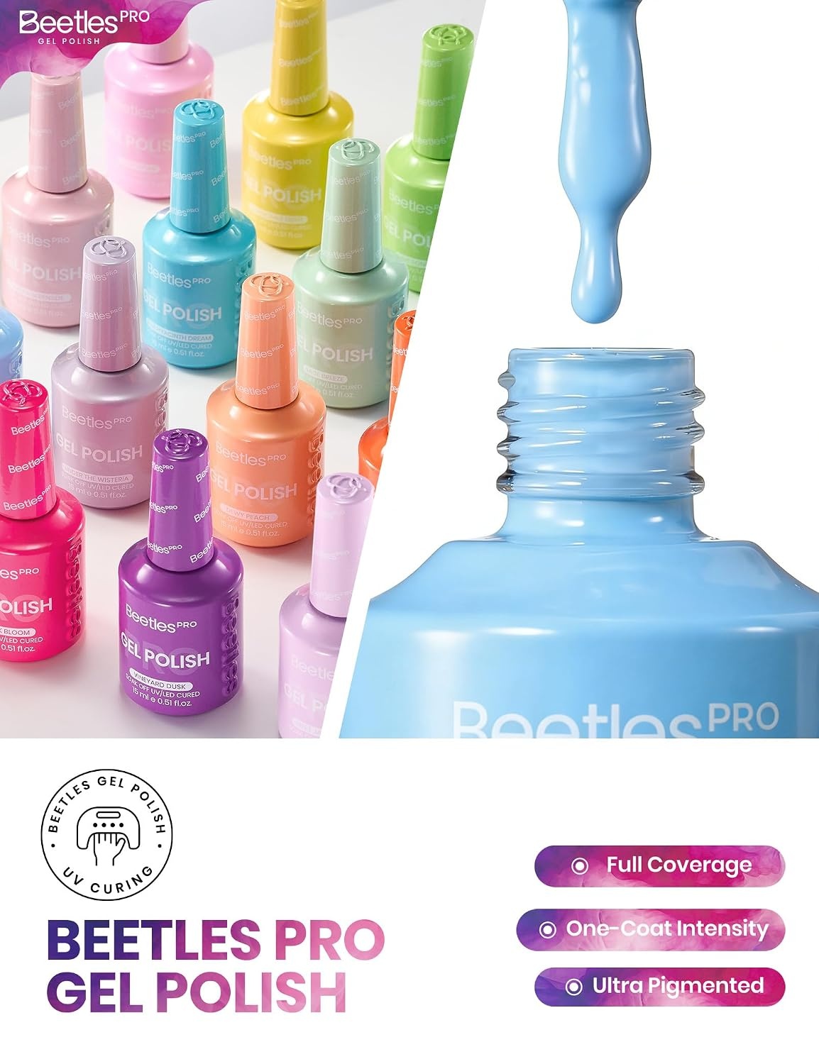 image:imageBeetles Fall Gel Polish Set Amber Season with Color Card 6 Colors Yellow Brown Gel Nail Polish Set 15ML Full Size Same Color Same Bottle LongLasting Soak Off UV Lamp Fall Nails ArtPoetry of Garden