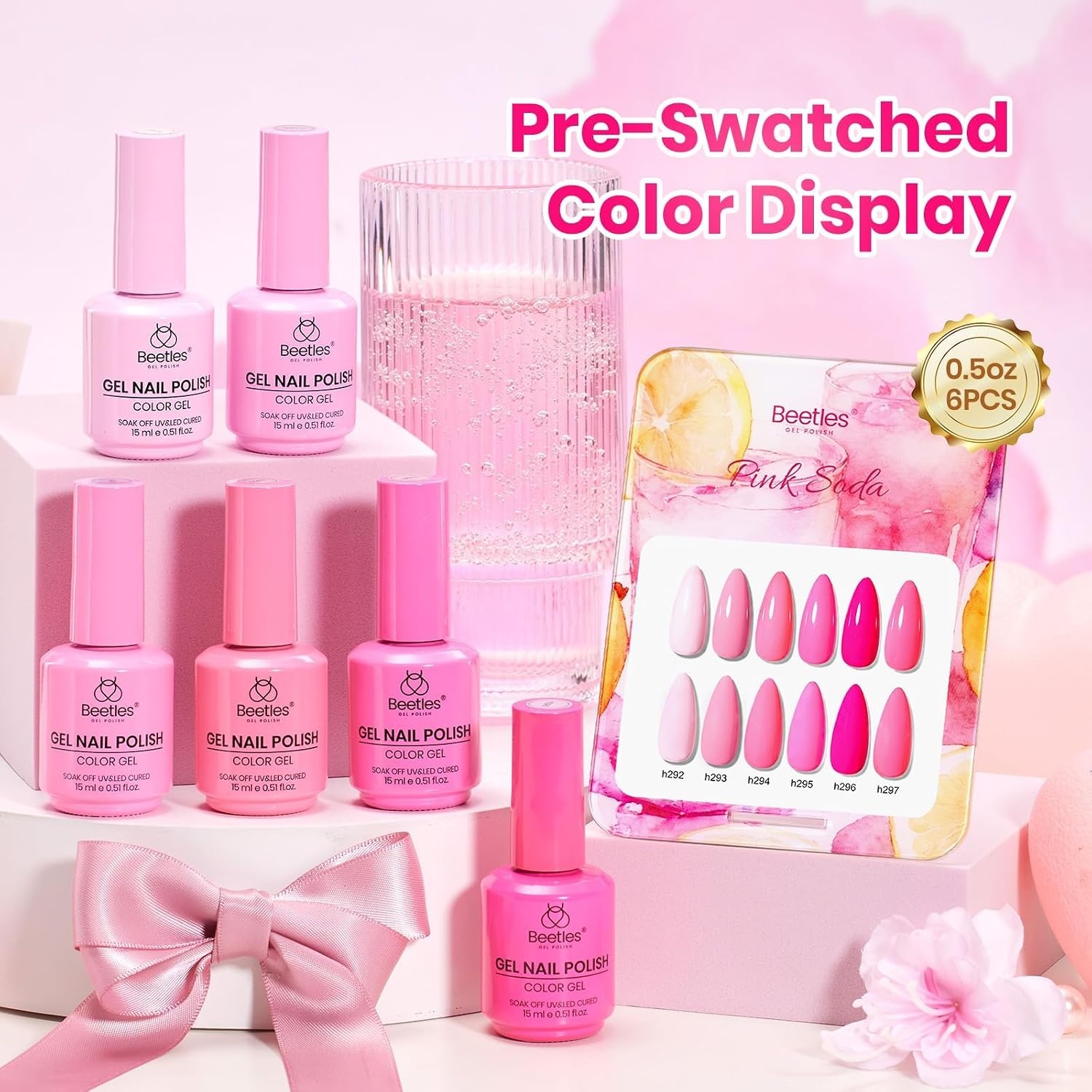 image:imageBeetles Fall Gel Polish Set  Amber Season with Color Card 6 Colors Yellow Brown Gel Nail Polish Set 15ML Full Size Same Color Same Bottle LongLasting Soak Off UV Lamp Fall Nails ArtSummer Heartbeat