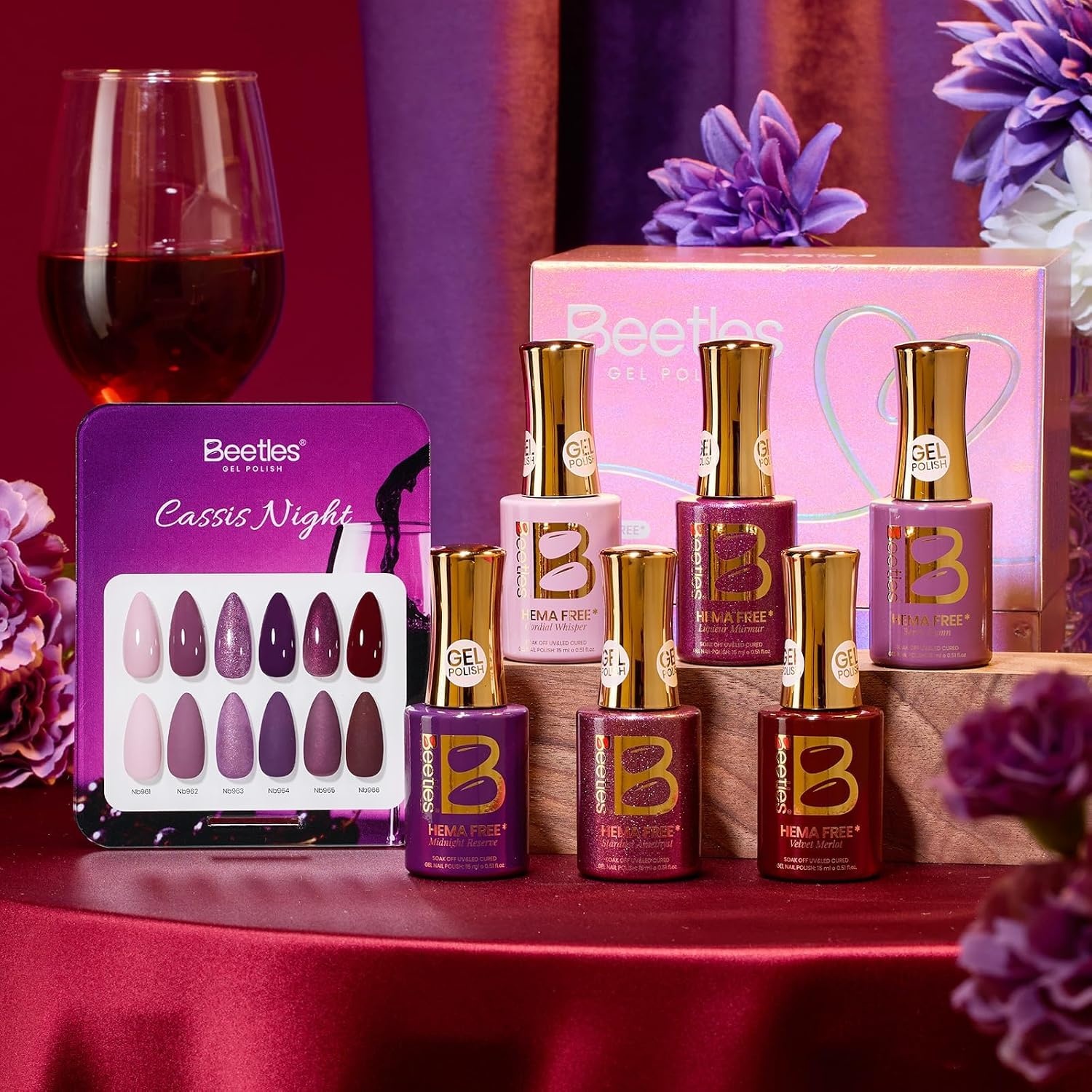 image:imageBeetles Fall Gel Polish Set Amber Season with Color Card 6 Colors Yellow Brown Gel Nail Polish Set 15ML Full Size Same Color Same Bottle LongLasting Soak Off UV Lamp Fall Nails ArtCassis Night