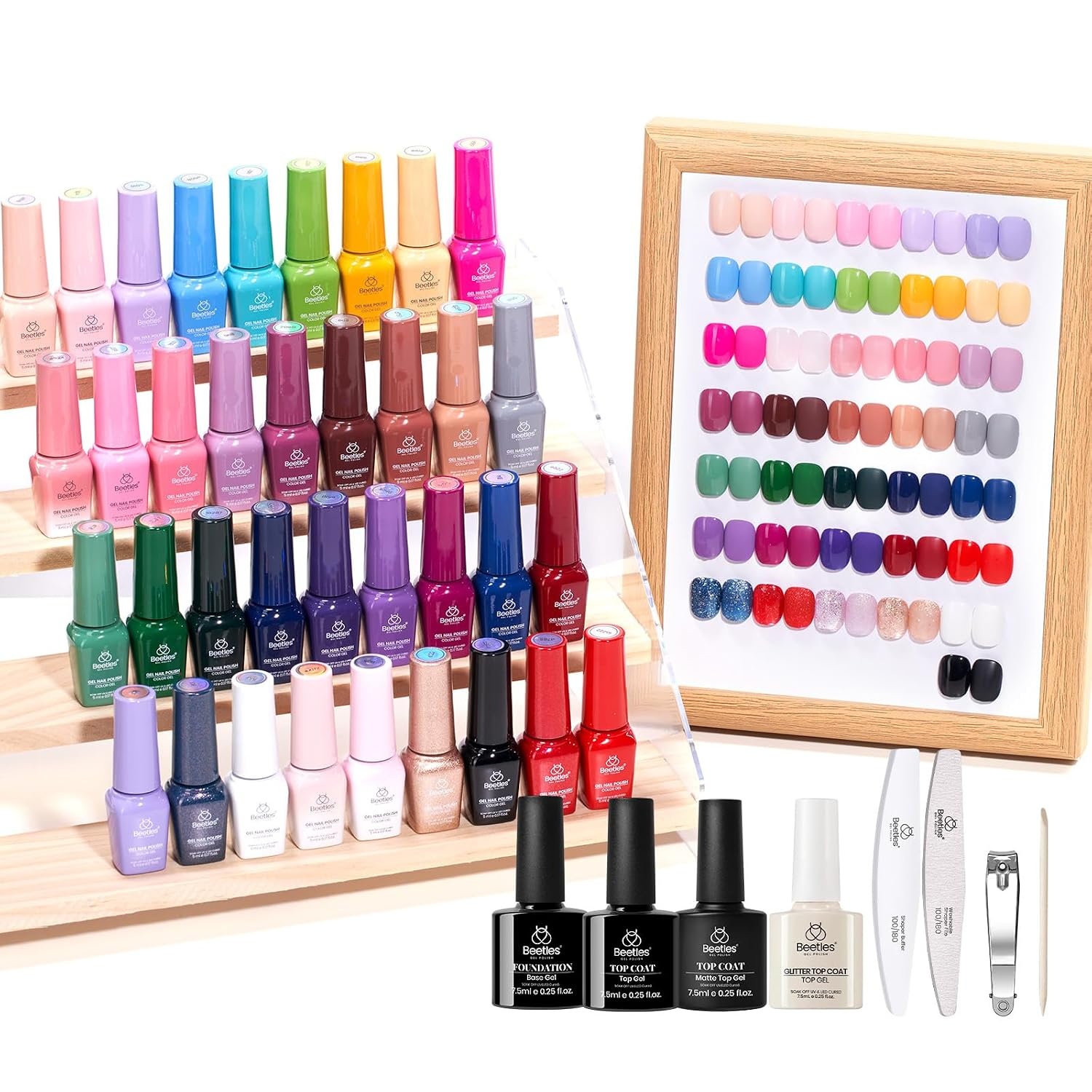 image:imageBeetles Fall Gel Polish Set Fall Passage Collection 25 Autumn Colors Burgundy Brown Orange Dark Gel Polish Base Glossy Matte Top Coat UV LED Soak Off Gifts for WomenShifting Lights