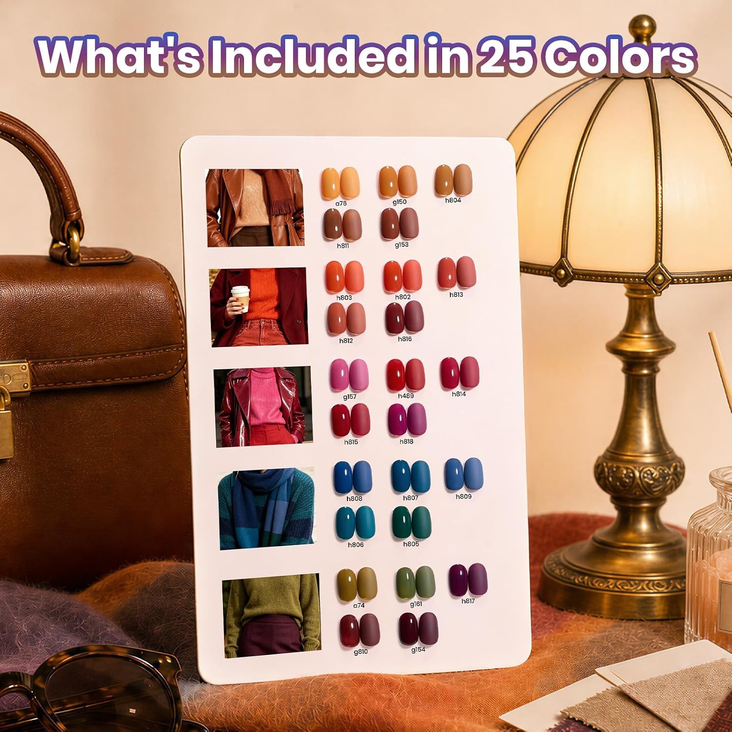 image:imageBeetles Fall Gel Polish Set Fall Passage Collection 25 Autumn Colors Burgundy Brown Orange Dark Gel Polish Base Glossy Matte Top Coat UV LED Soak Off Gifts for WomenFall Passage