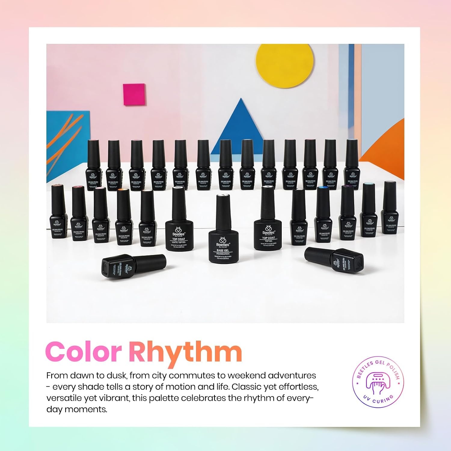 image:imageBeetles Fall Gel Polish Set Fall Passage Collection 25 Autumn Colors Burgundy Brown Orange Dark Gel Polish Base Glossy Matte Top Coat UV LED Soak Off Gifts for WomenColor Rhythm