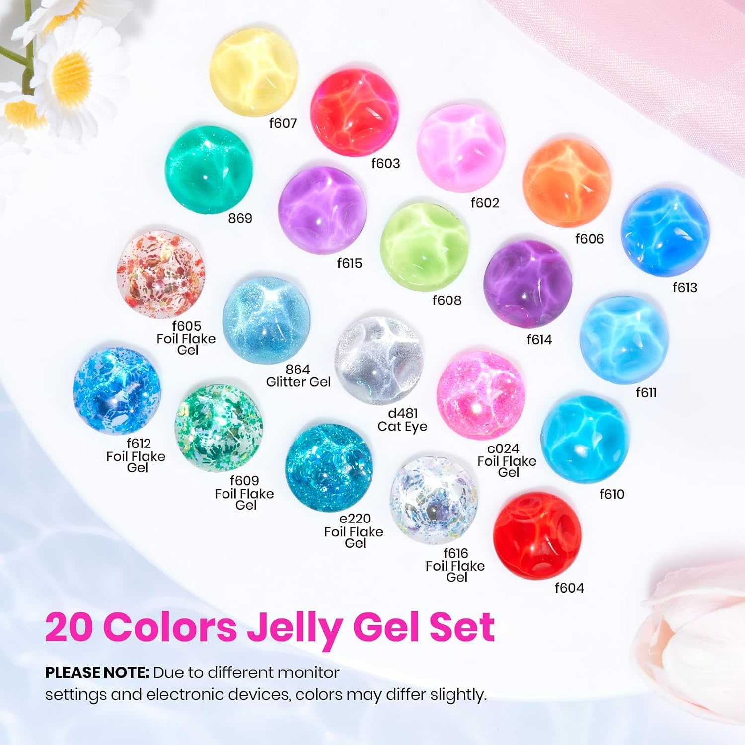 image:imageBeetles Fall Gel Polish Set Fall Passage Collection 25 Autumn Colors Burgundy Brown Orange Dark Gel Polish Base Glossy Matte Top Coat UV LED Soak Off Gifts for WomenSunbeam Jelly